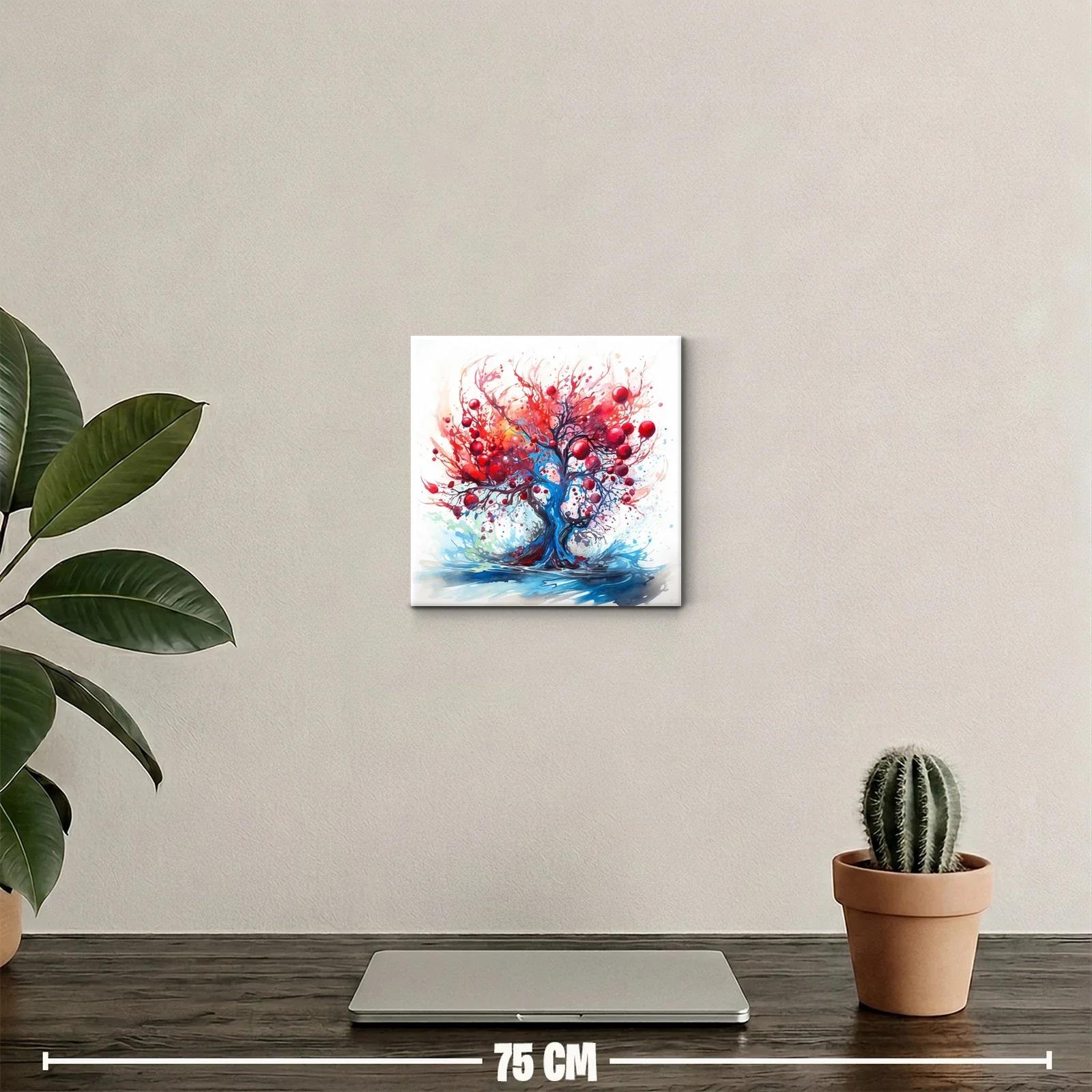 Árbol vibrante con frutos rojos en estallido de color — miniatura 2