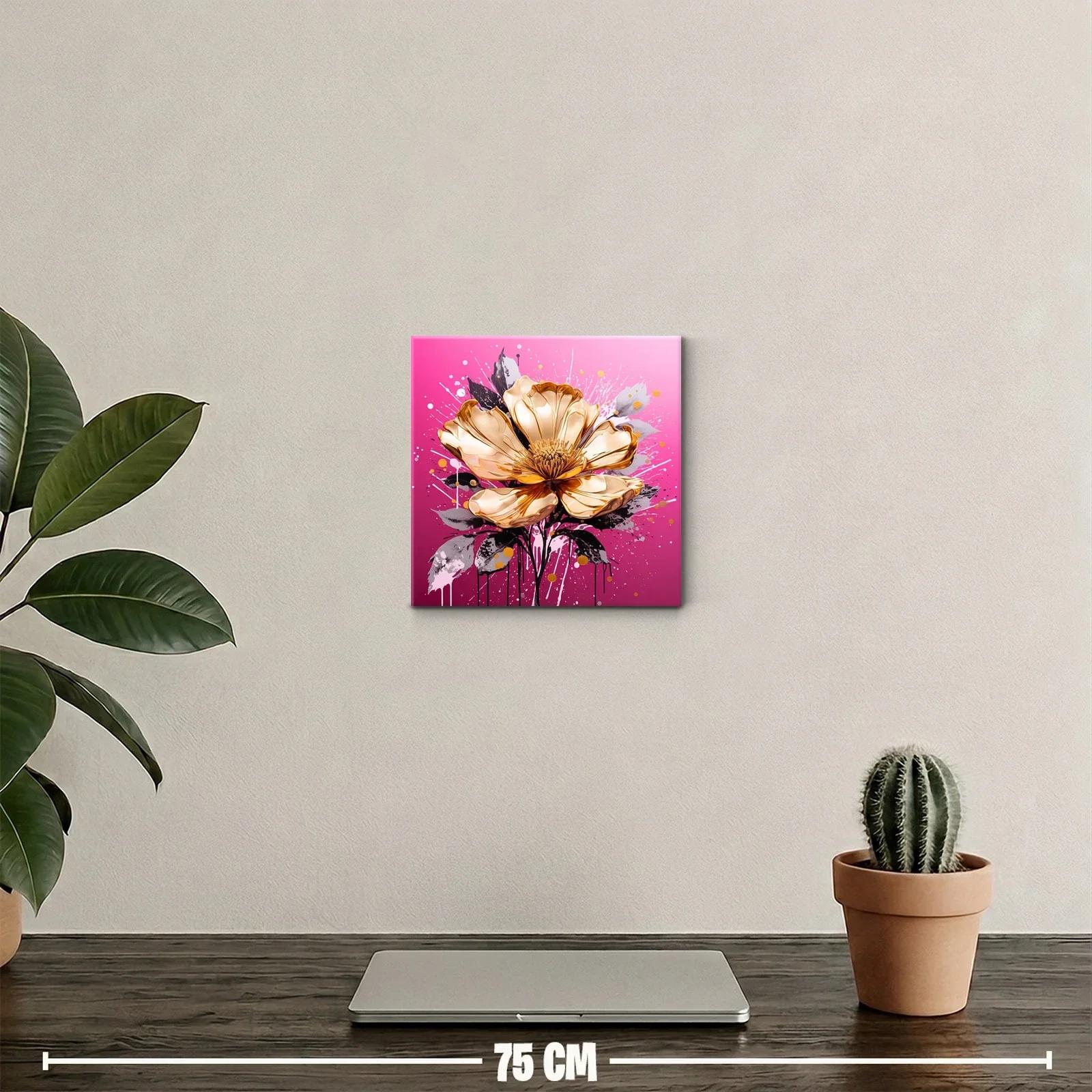 Flor dorada vibrante sobre fondo fucsia impactante — miniatura 2