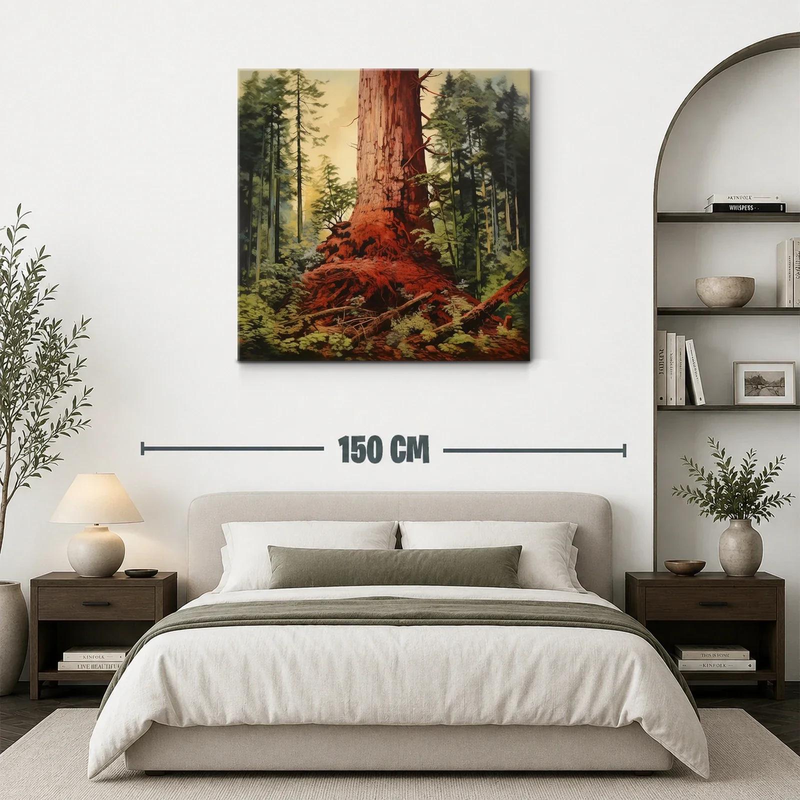 Majestuoso Tronco en Bosque Verde y Tonos Cálidos — miniatura 3