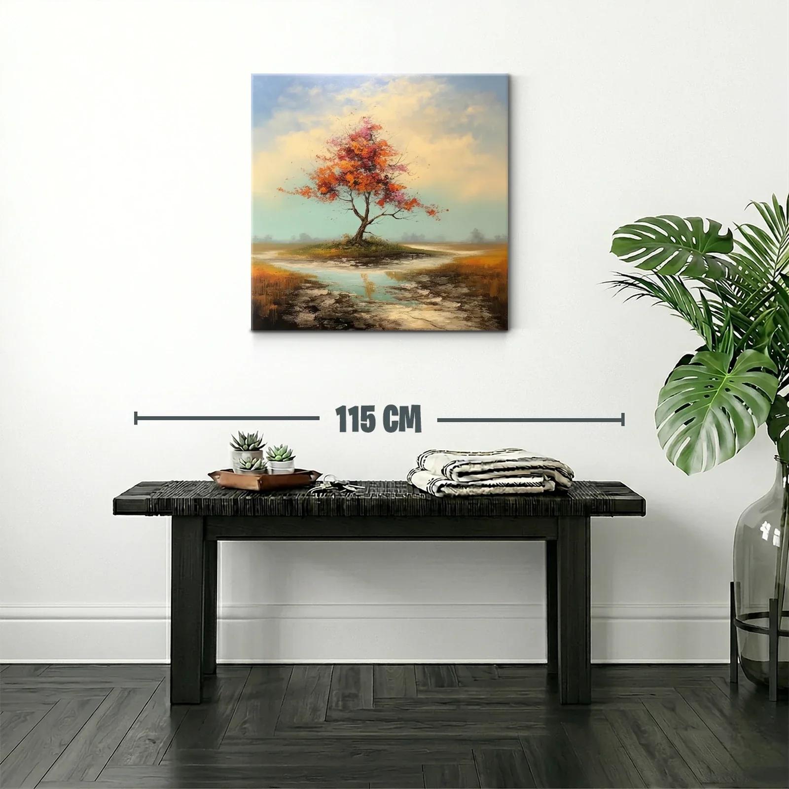 Árbol solitario con tonos otoñales y reflejos de agua — miniatura 2