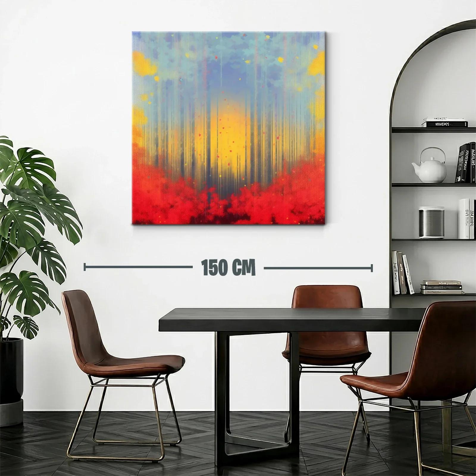 Bosque abstracto con tonos cálidos y fríos en armonía — miniatura 2