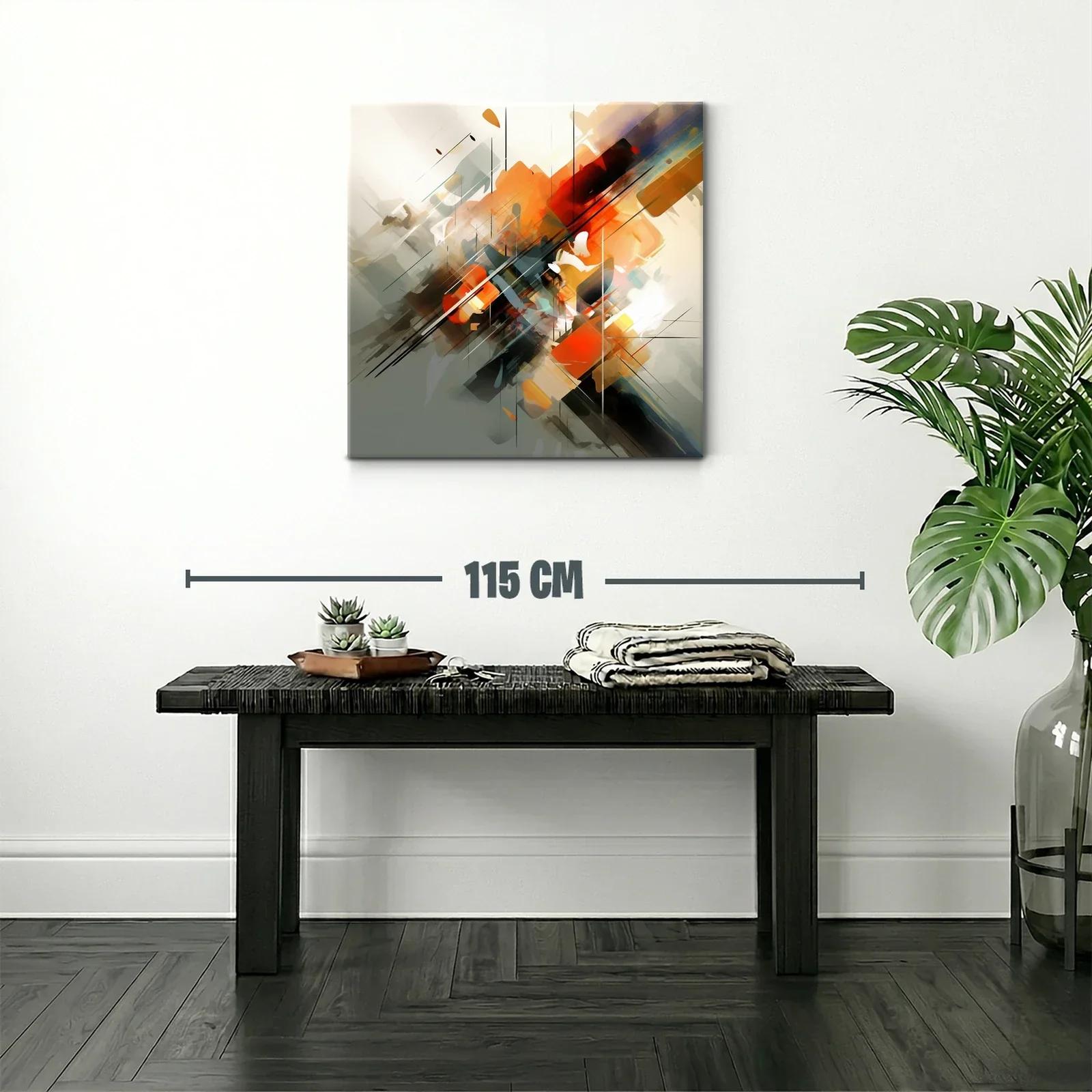 Composición abstracta con dinamismo en tonos cálidos — miniatura 2