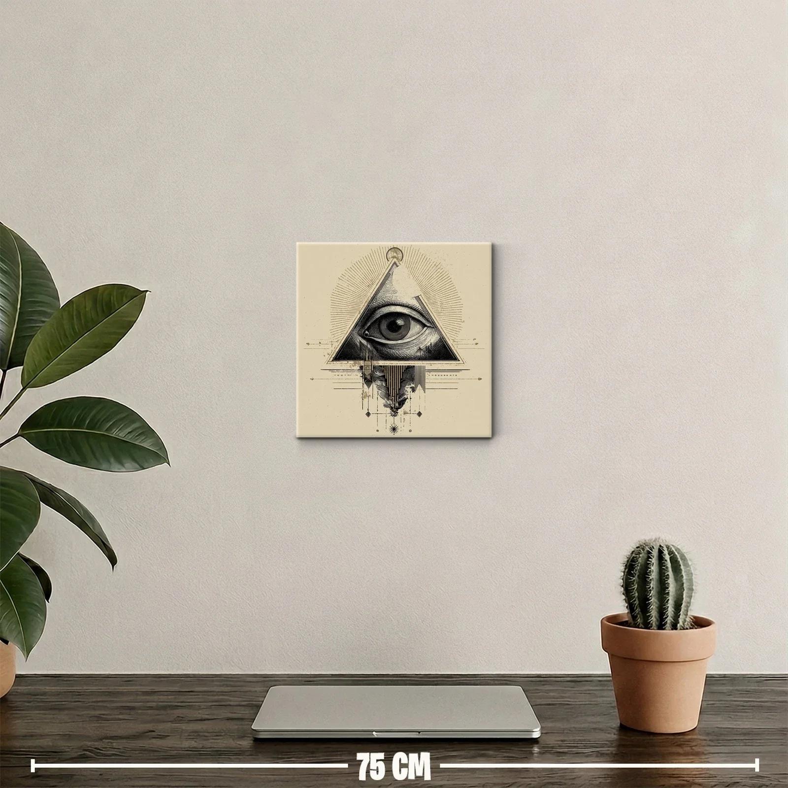 Cuadro decorativo con ojo místico en triángulo luminoso — miniatura 2