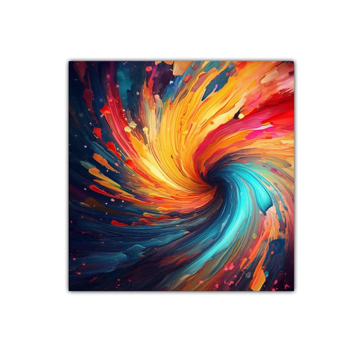 Cuadro abstracto en espiral con colores vibrantes y dinámicos — miniatura 1