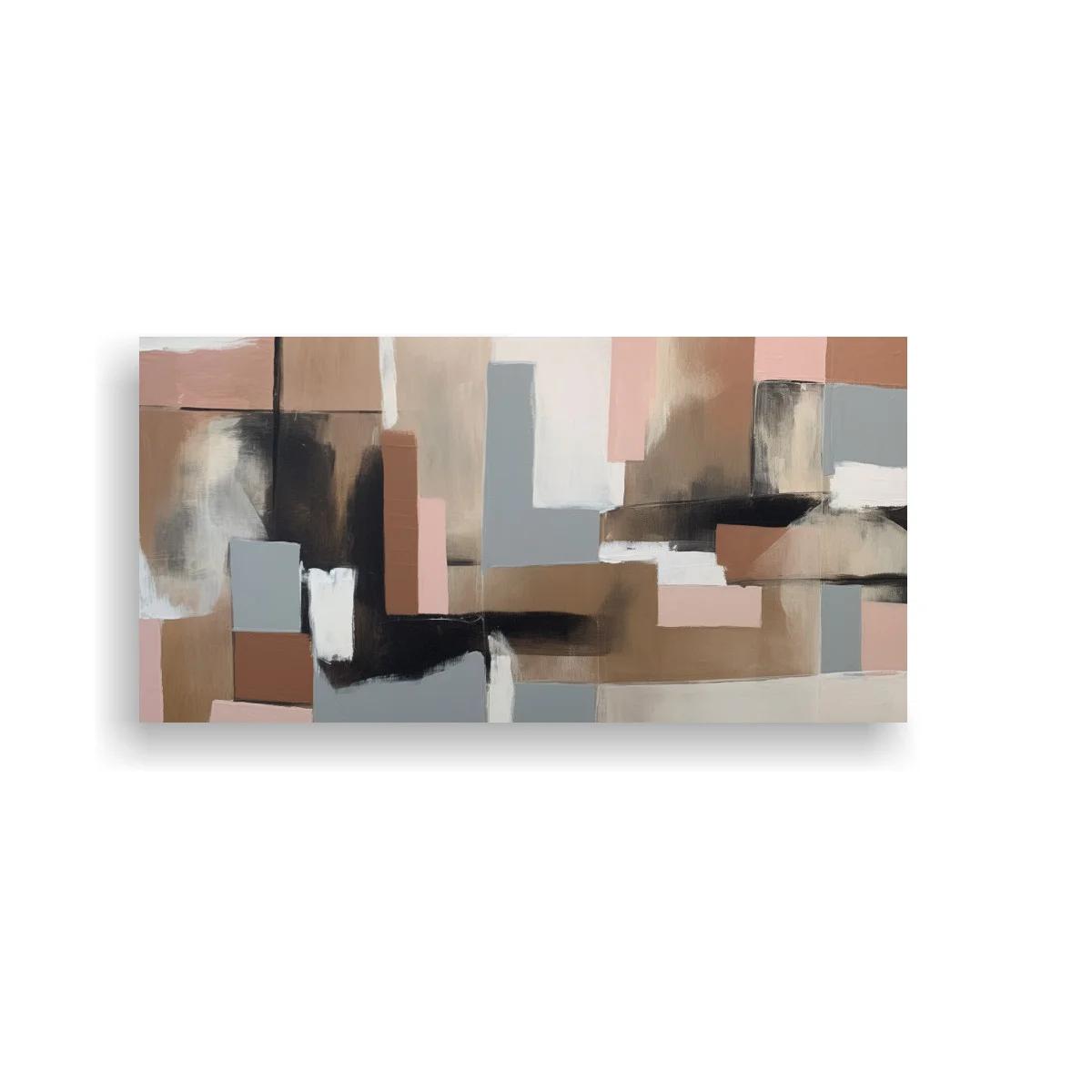 Cuadro abstracción geométrica con bloques rectangulares superpuestos — imagen principal