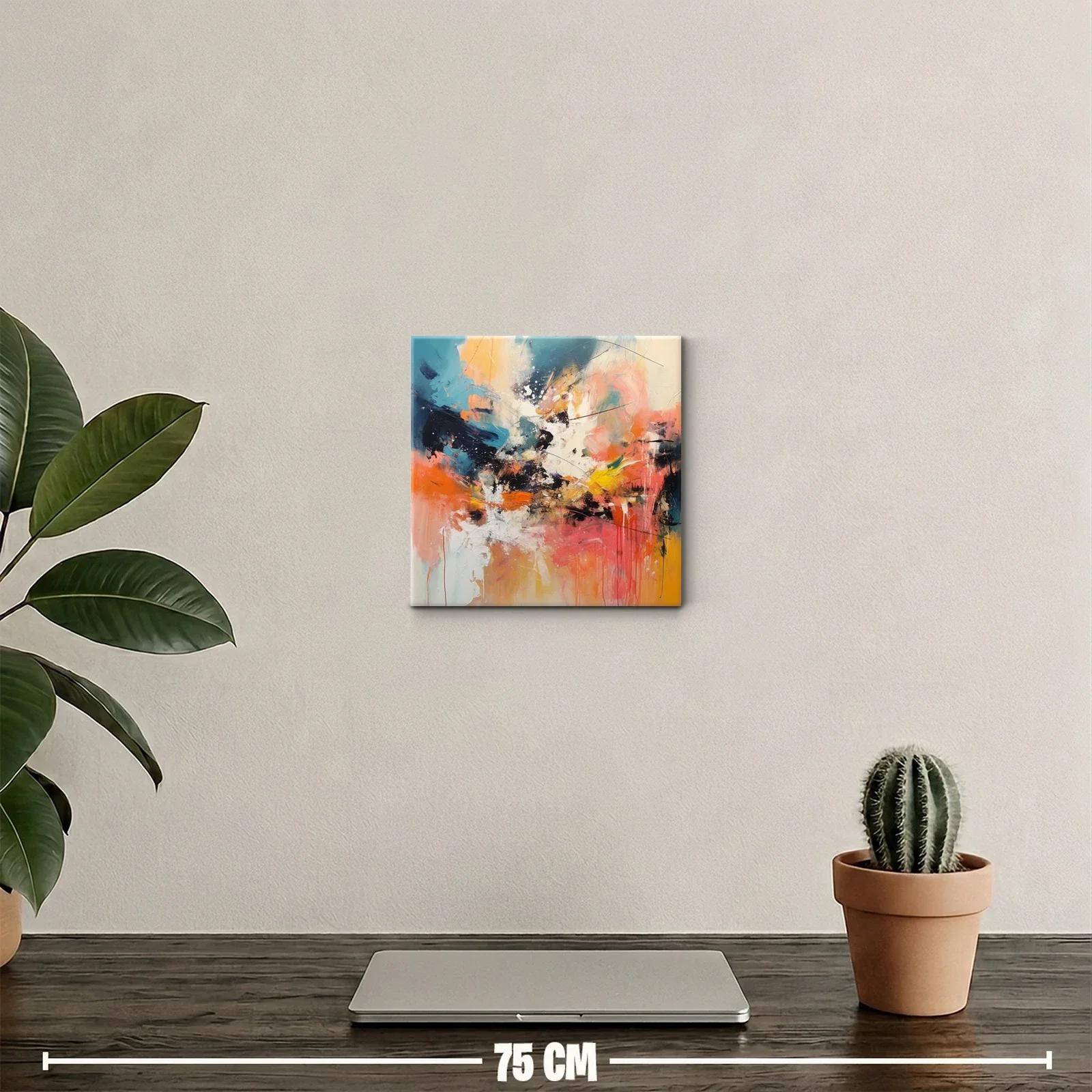 Composición abstracta con vibrantes tonos cálidos y fríos — miniatura 2