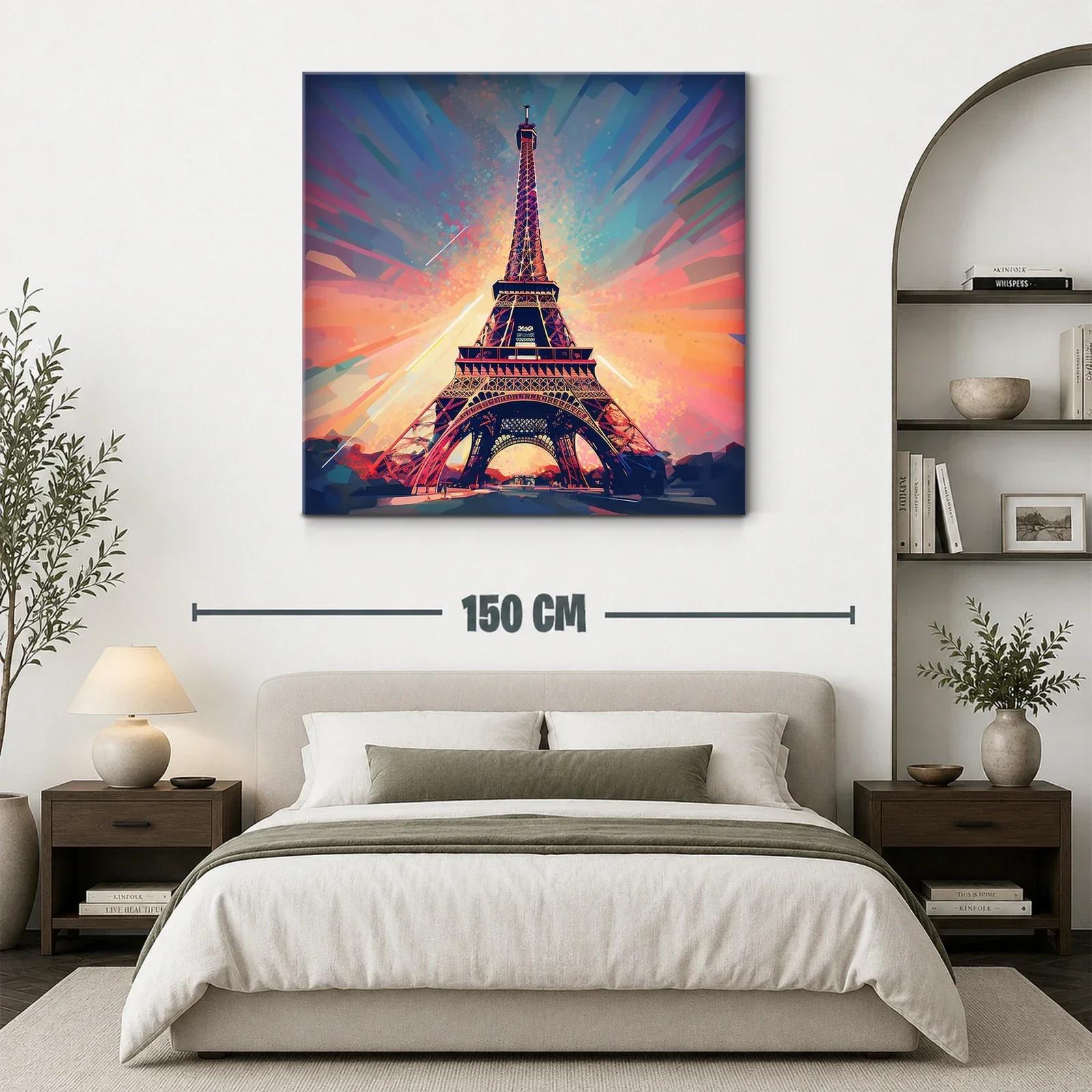 Cuadro Torre Eiffel con vibrantes tonos y luz cálida — miniatura 3