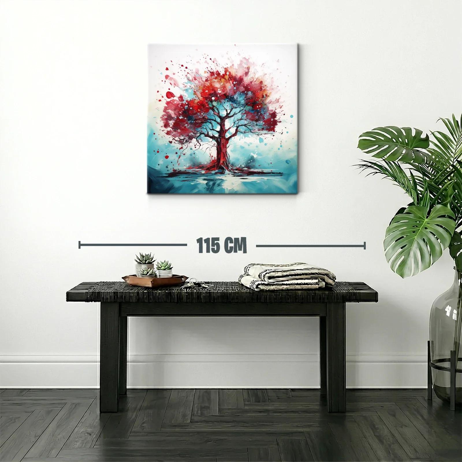 Árbol vibrante con destellos rojos y azules intensos — miniatura 2