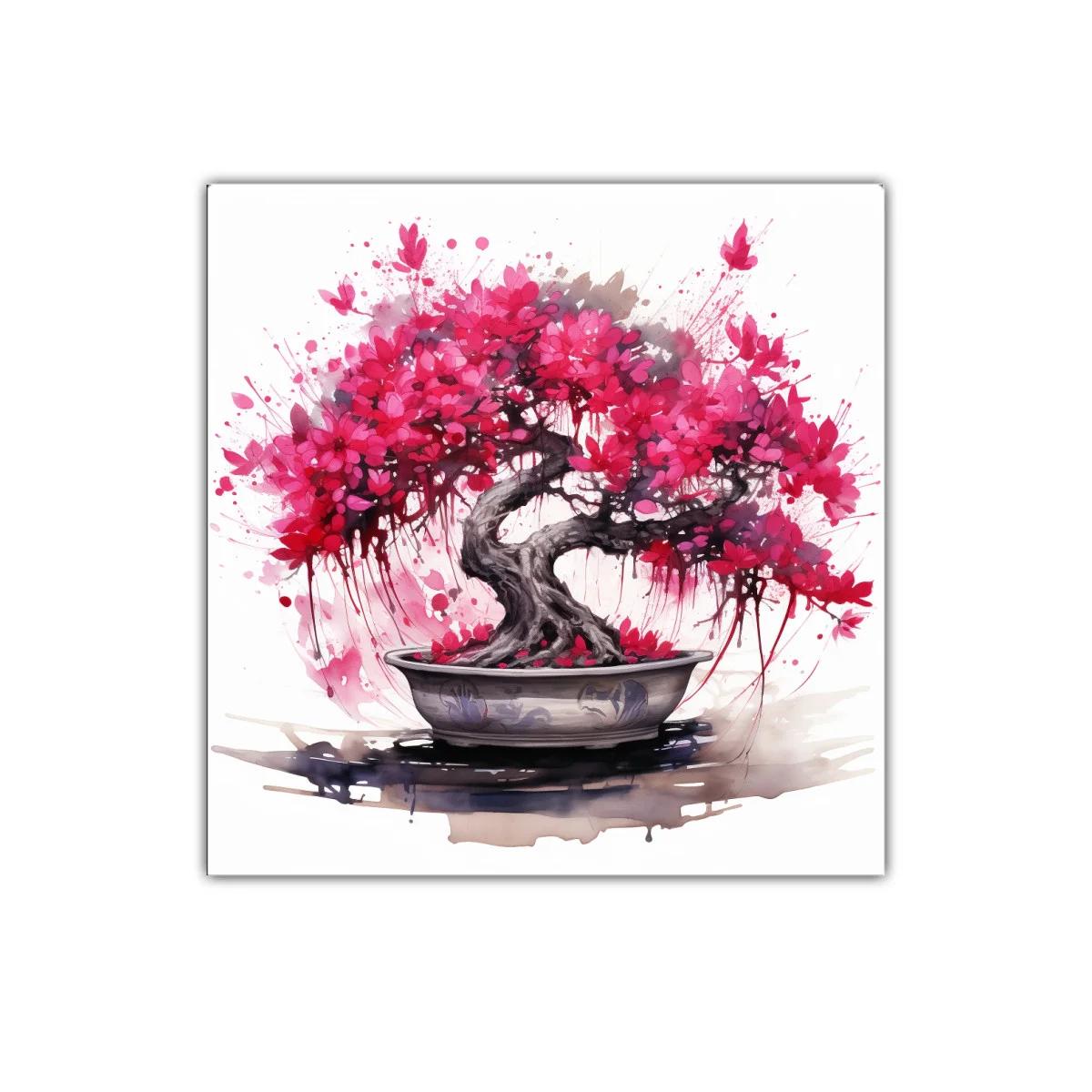 Bonsái con flores vibrantes para decoración elegante — miniatura 1