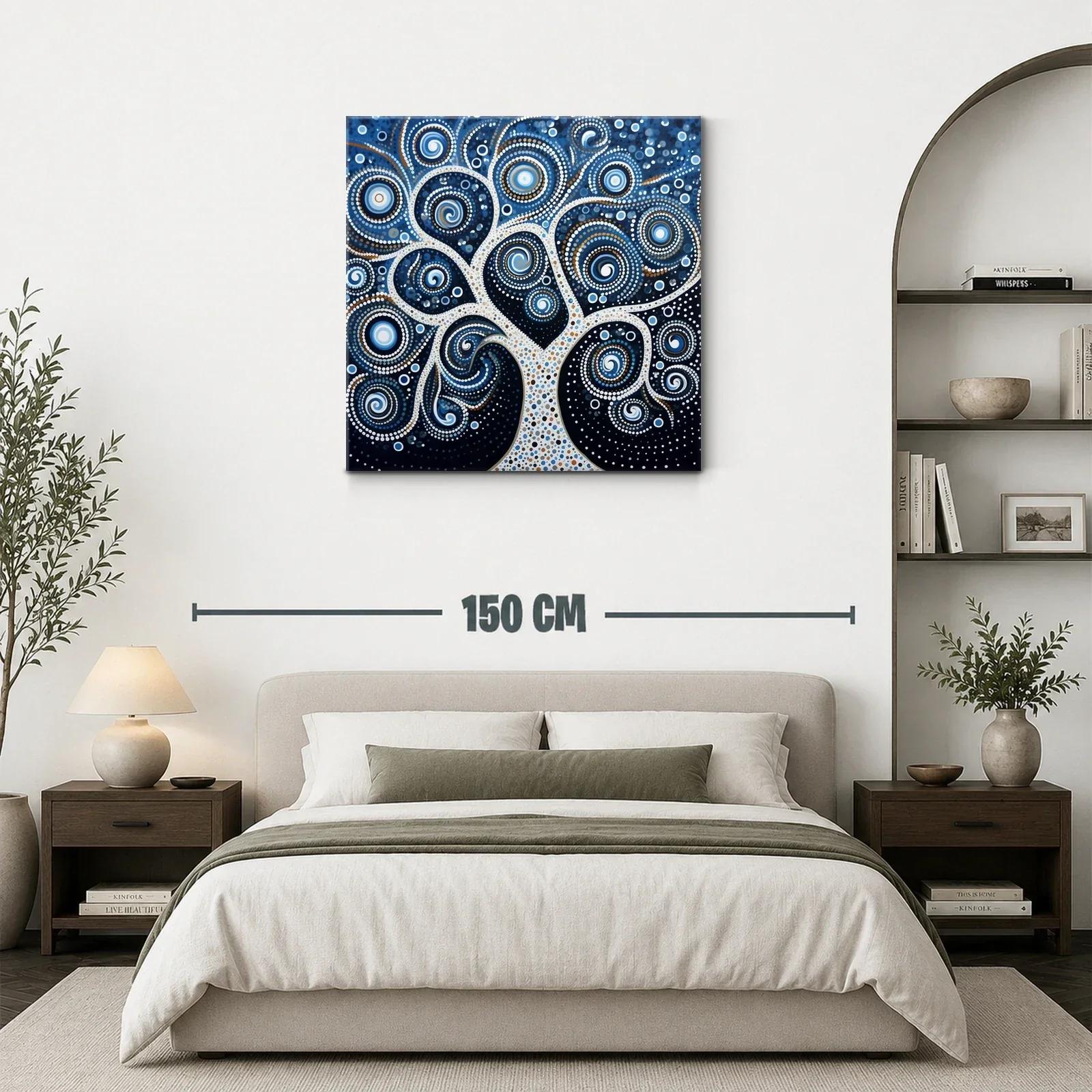 Árbol de espirales en tonos azul y blanco — miniatura 3