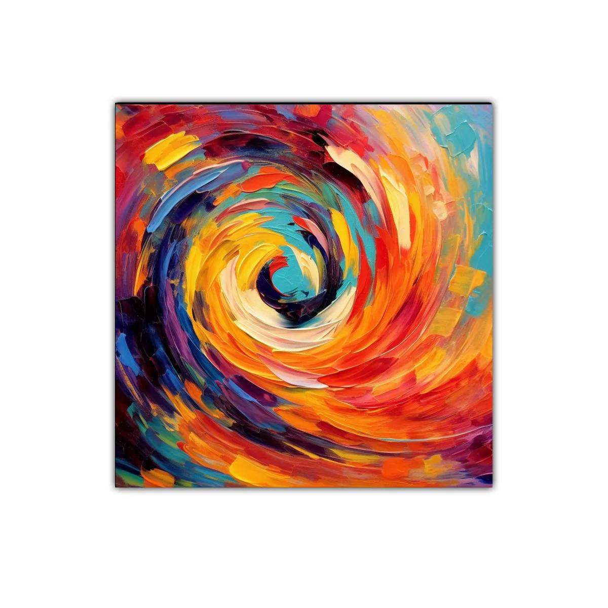 Cuadro abstracto con remolino de colores vibrantes — miniatura 1