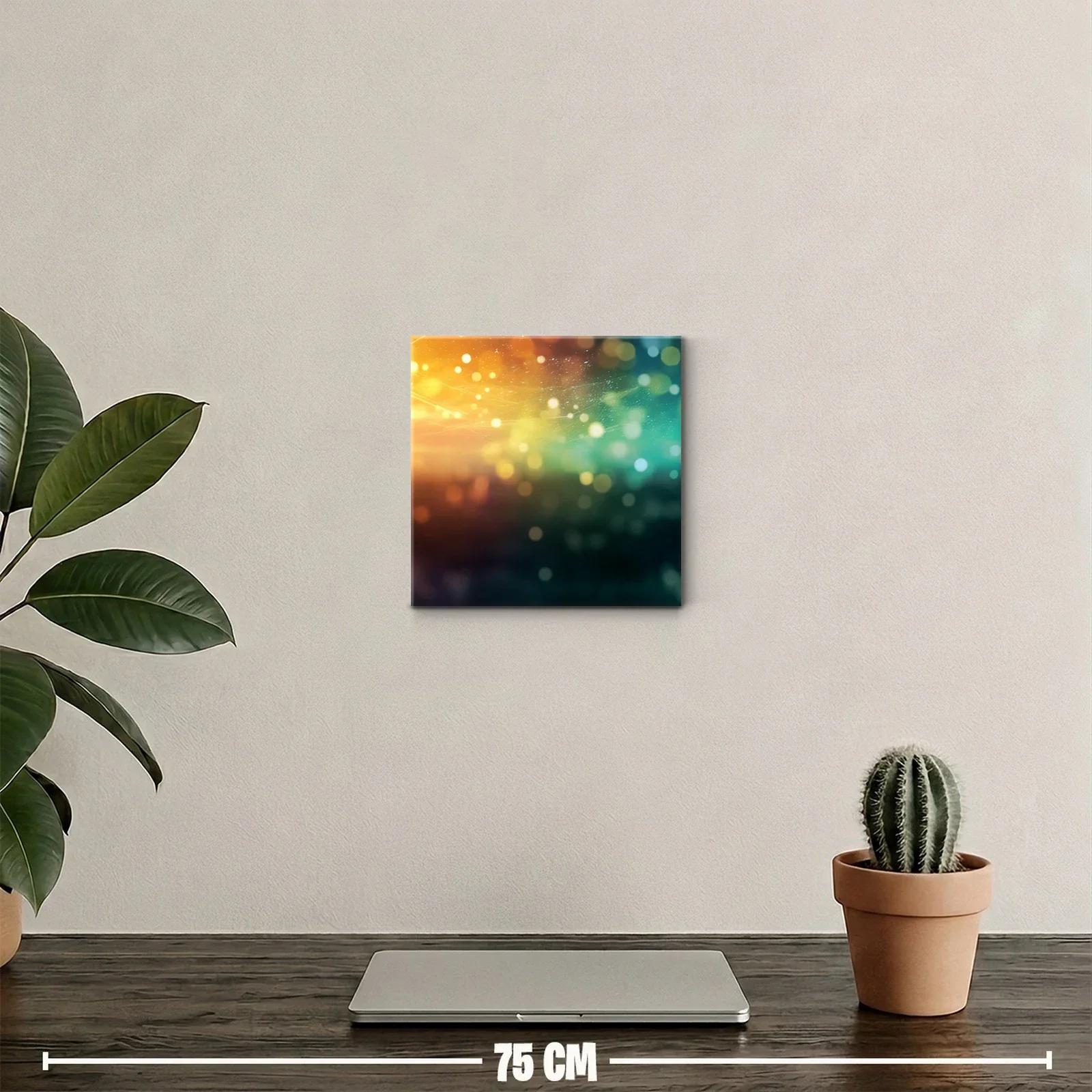 Cuadro decorativo con luces difusas en tonos cálidos y fríos — miniatura 2