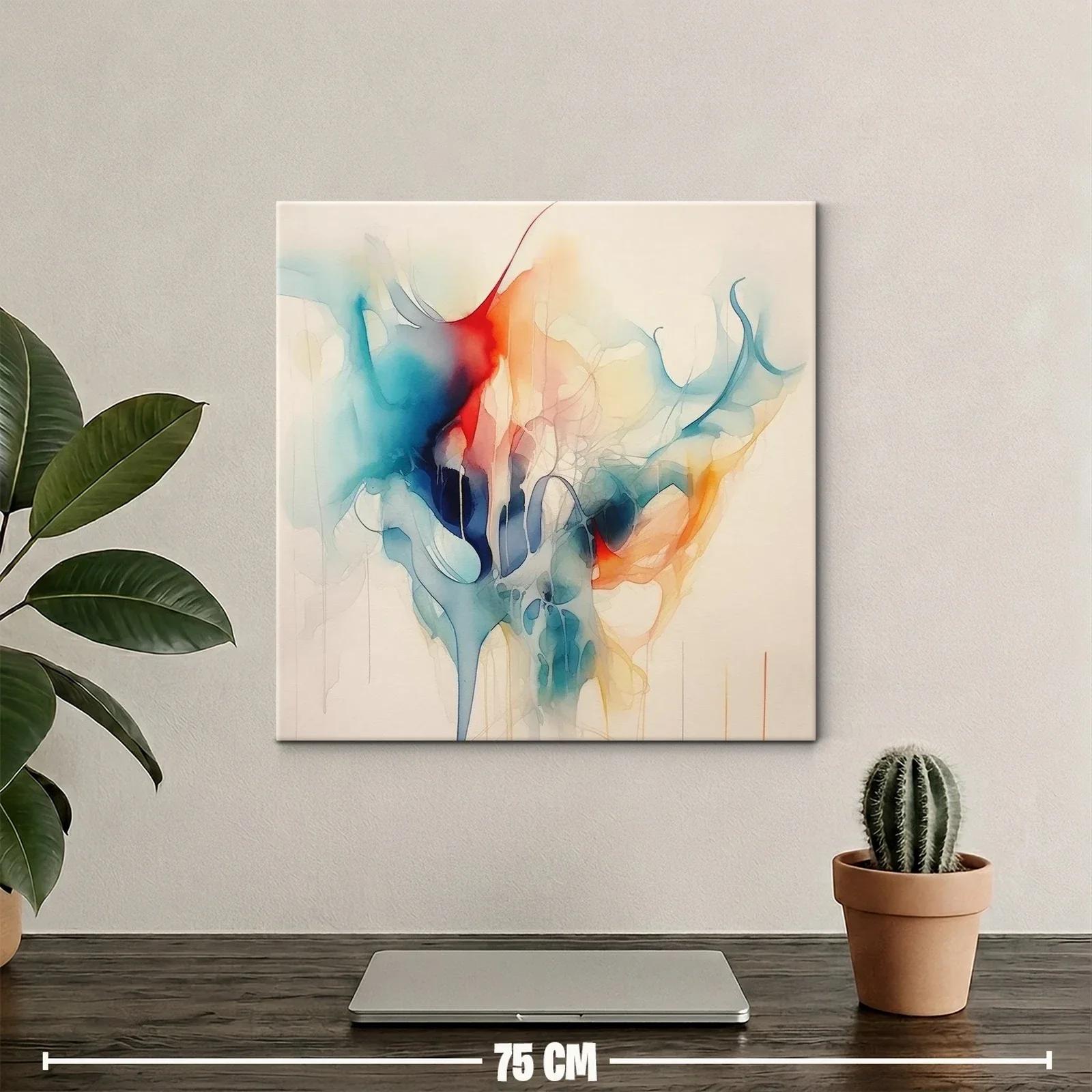 Obra abstracta con tonos intensos y suaves fluidos — miniatura 2