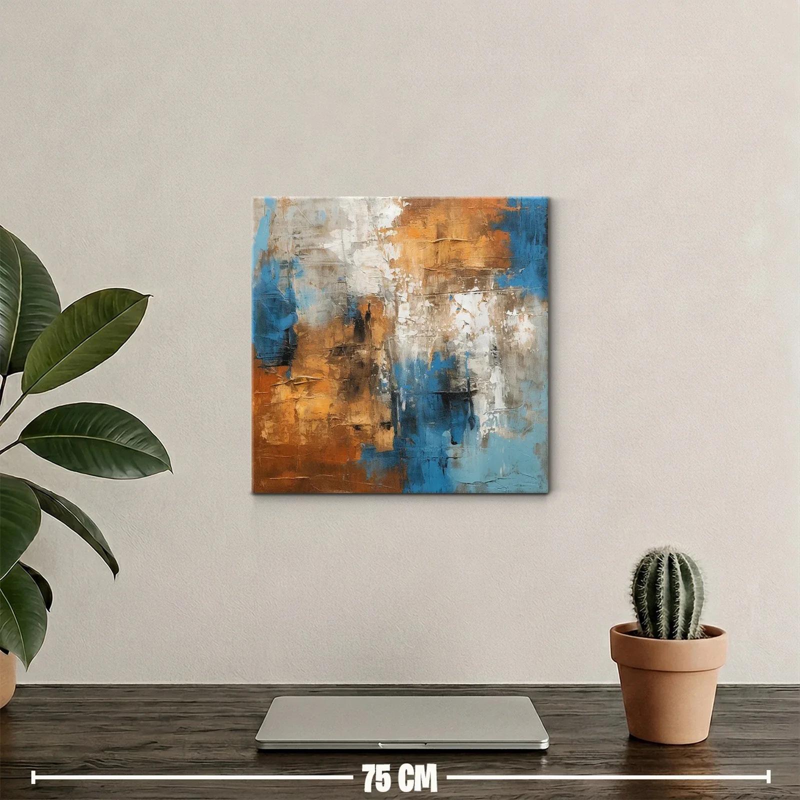 Composición abstracta con tonos tierra y azul vibrante — miniatura 2