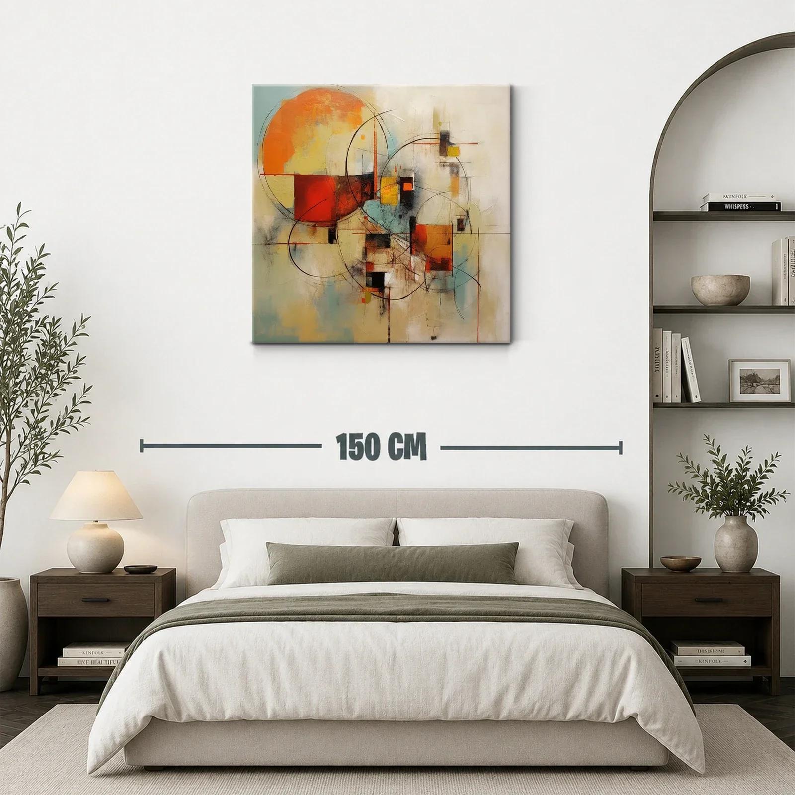 Composición abstracta en tonos cálidos y líneas dinámicas — miniatura 3