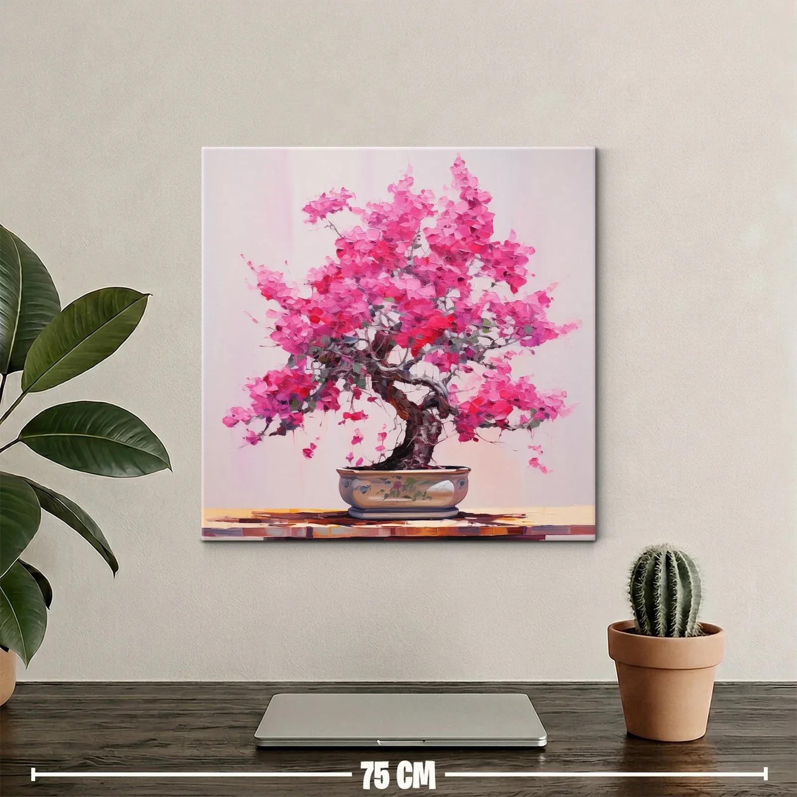 Cuadro con árbol de flores rosas en maceta elegante — miniatura 2