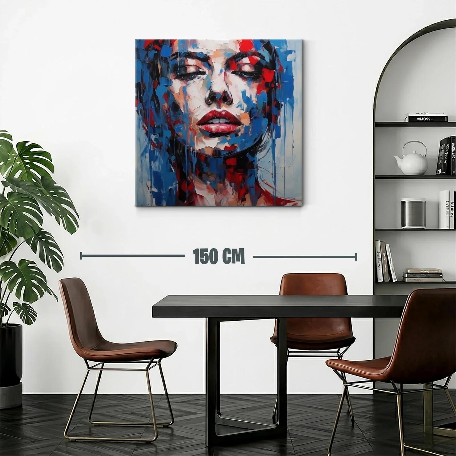 Retrato expresivo con vibrantes tonos rojos y azules — miniatura 2