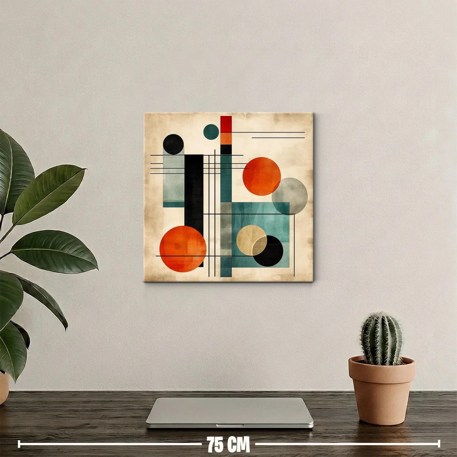 Composición geométrica con círculos en tonos cálidos y fríos — miniatura 2