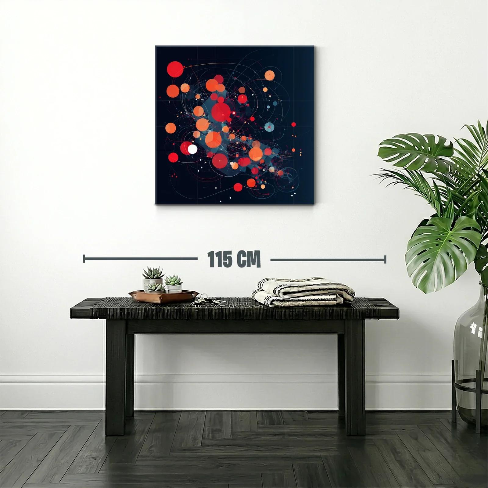 Composición abstracta con círculos rojos y naranjas vibrantes — miniatura 2