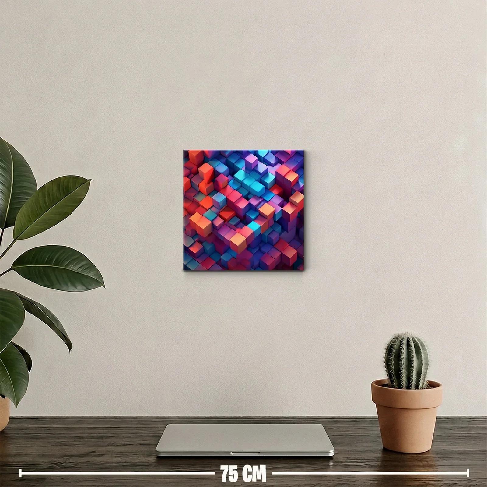Composición geométrica vibrante con cubos tridimensionales coloridos — miniatura 2