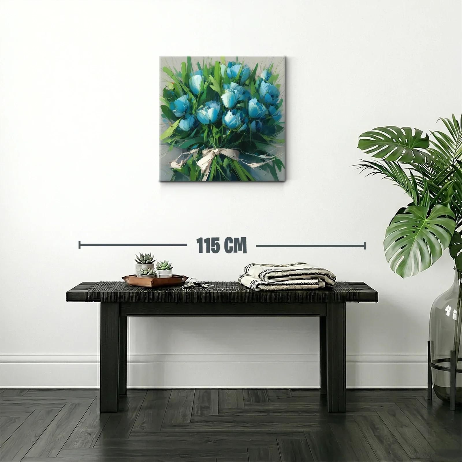 Ramo vibrante con flores azules y follaje verde fresco — miniatura 2
