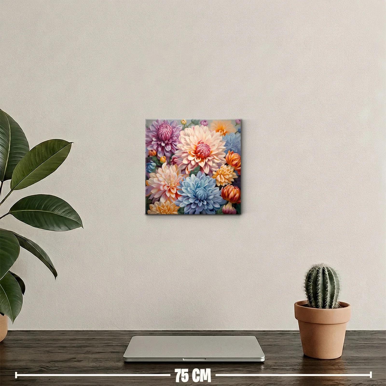 Cuadro floral con flores vibrantes y tonos suaves — miniatura 2