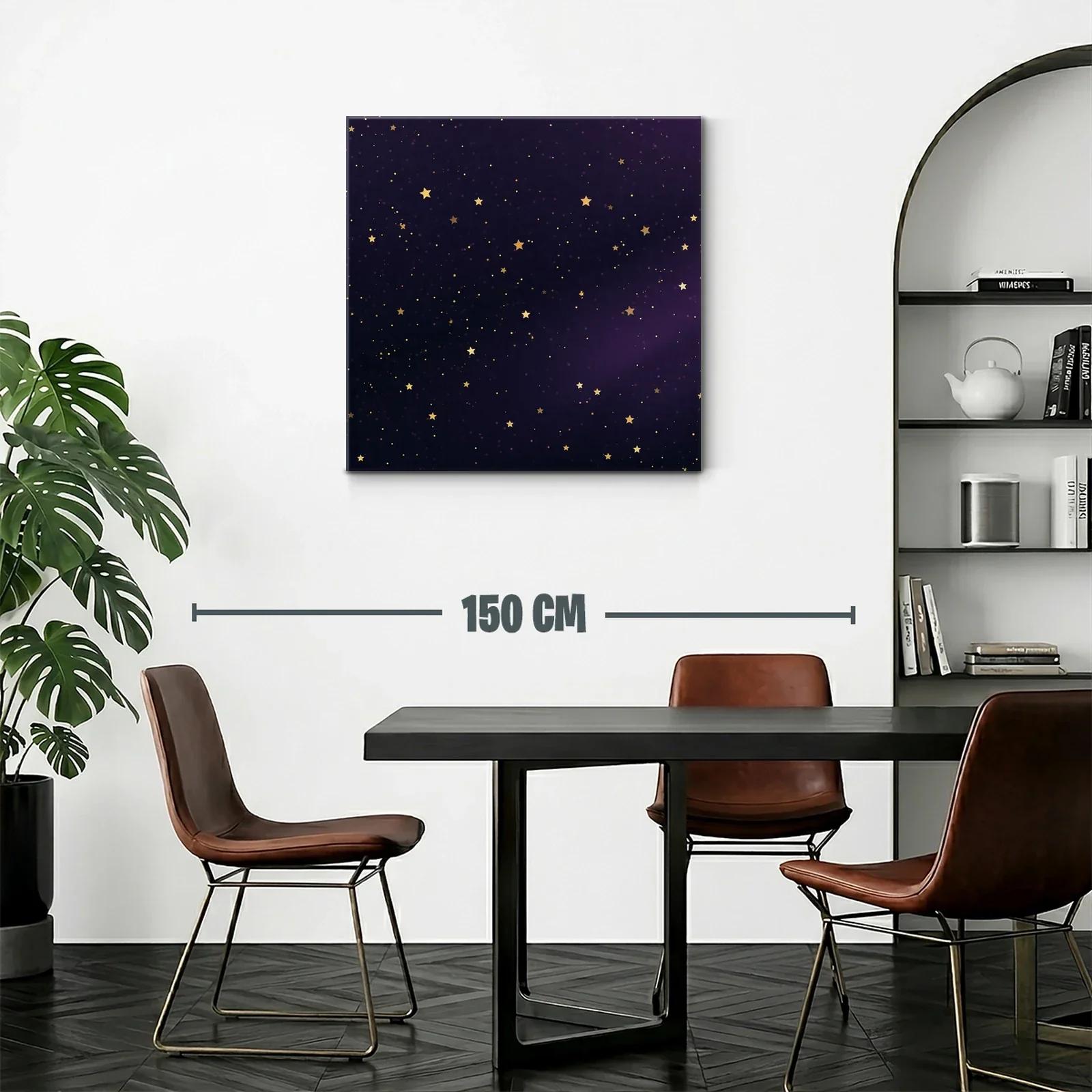 Cuadro Estrellado con Fondo Nocturno en Tonos Morados — miniatura 2