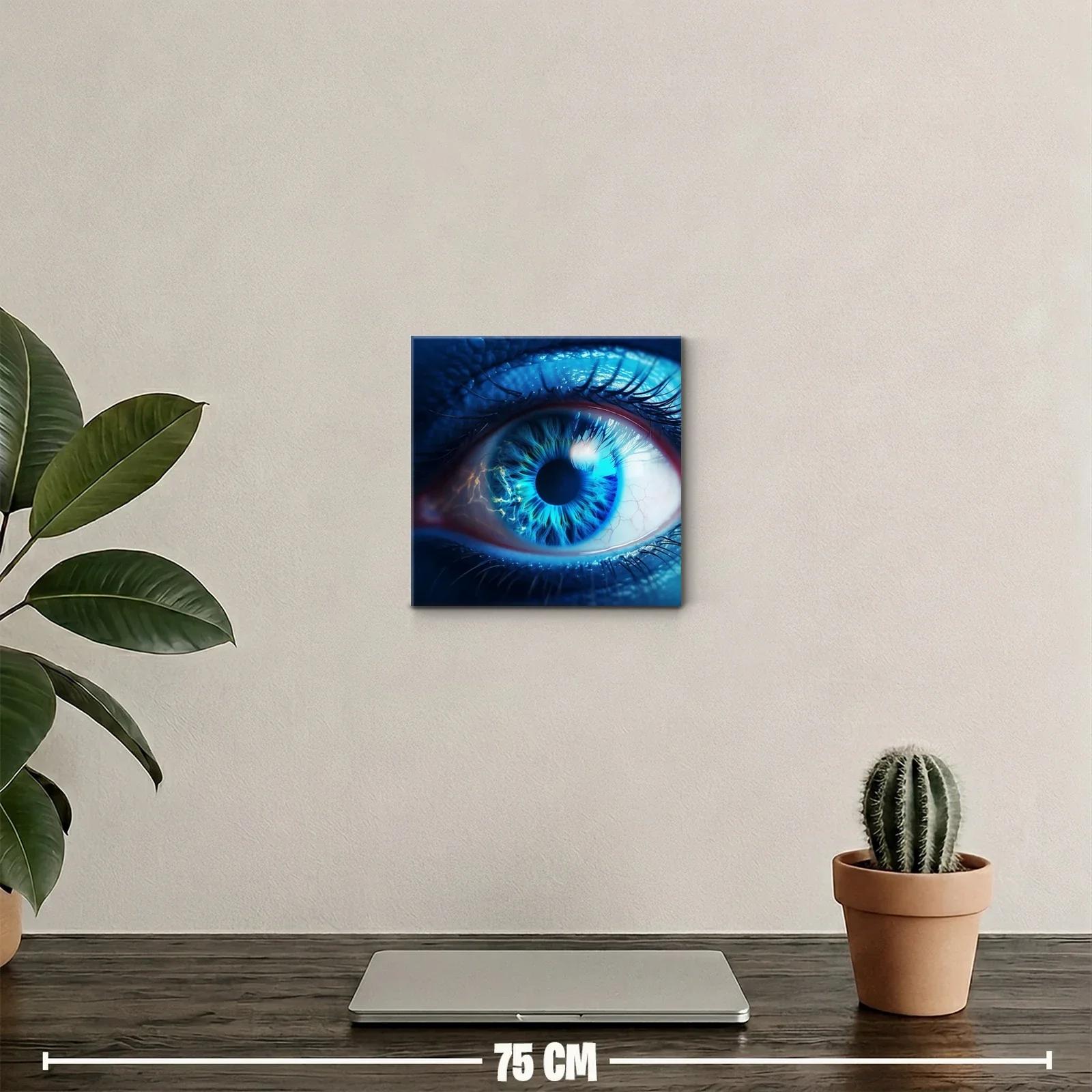 Impactante representación hiperrealista de un ojo azul electrizante — miniatura 2