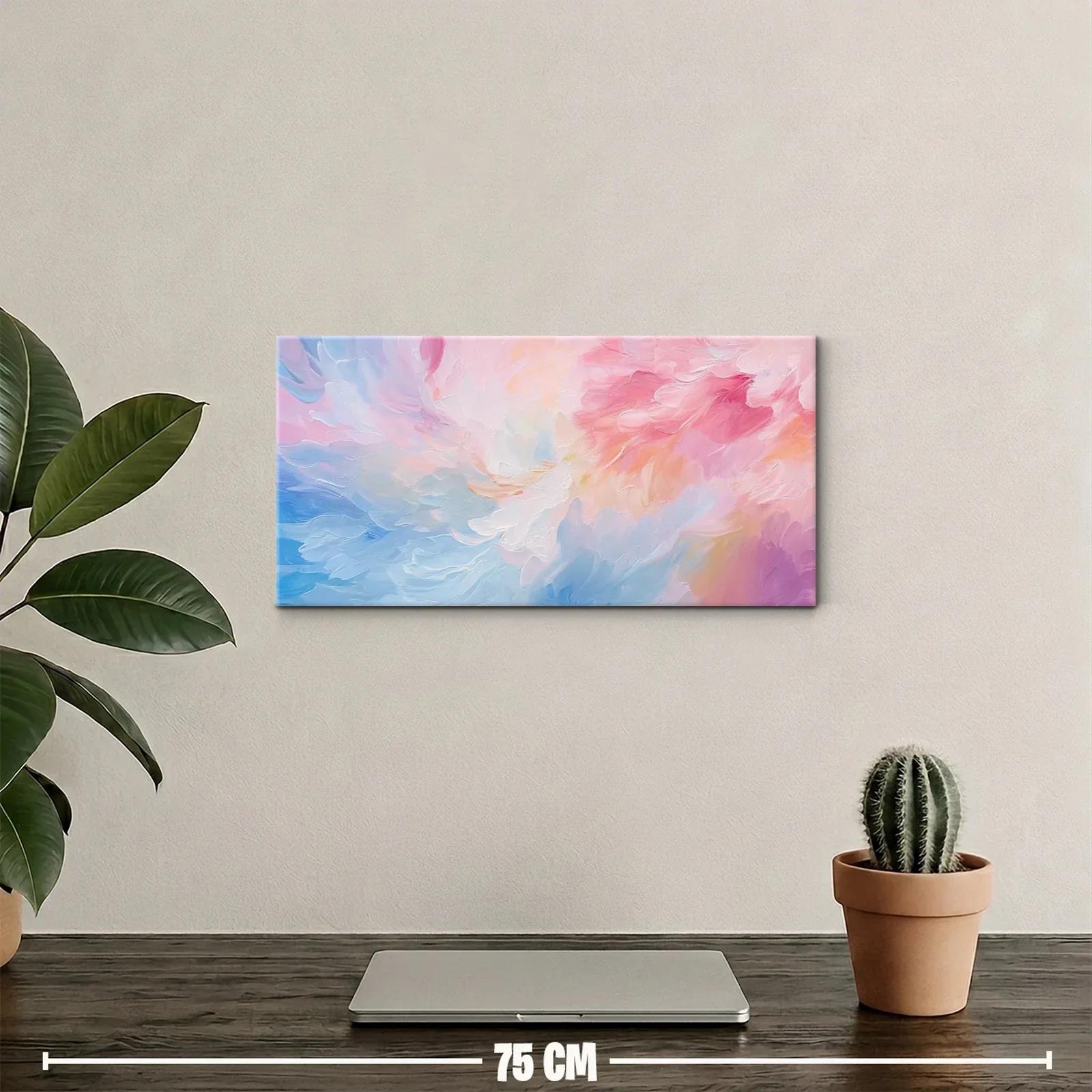 Cuadro nubes rosadas y azules con transiciones difuminadas — miniatura 2