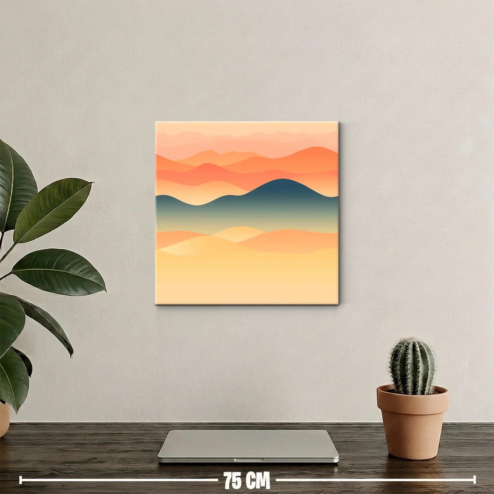 Paisaje abstracto con montañas y degradado cálido — miniatura 2