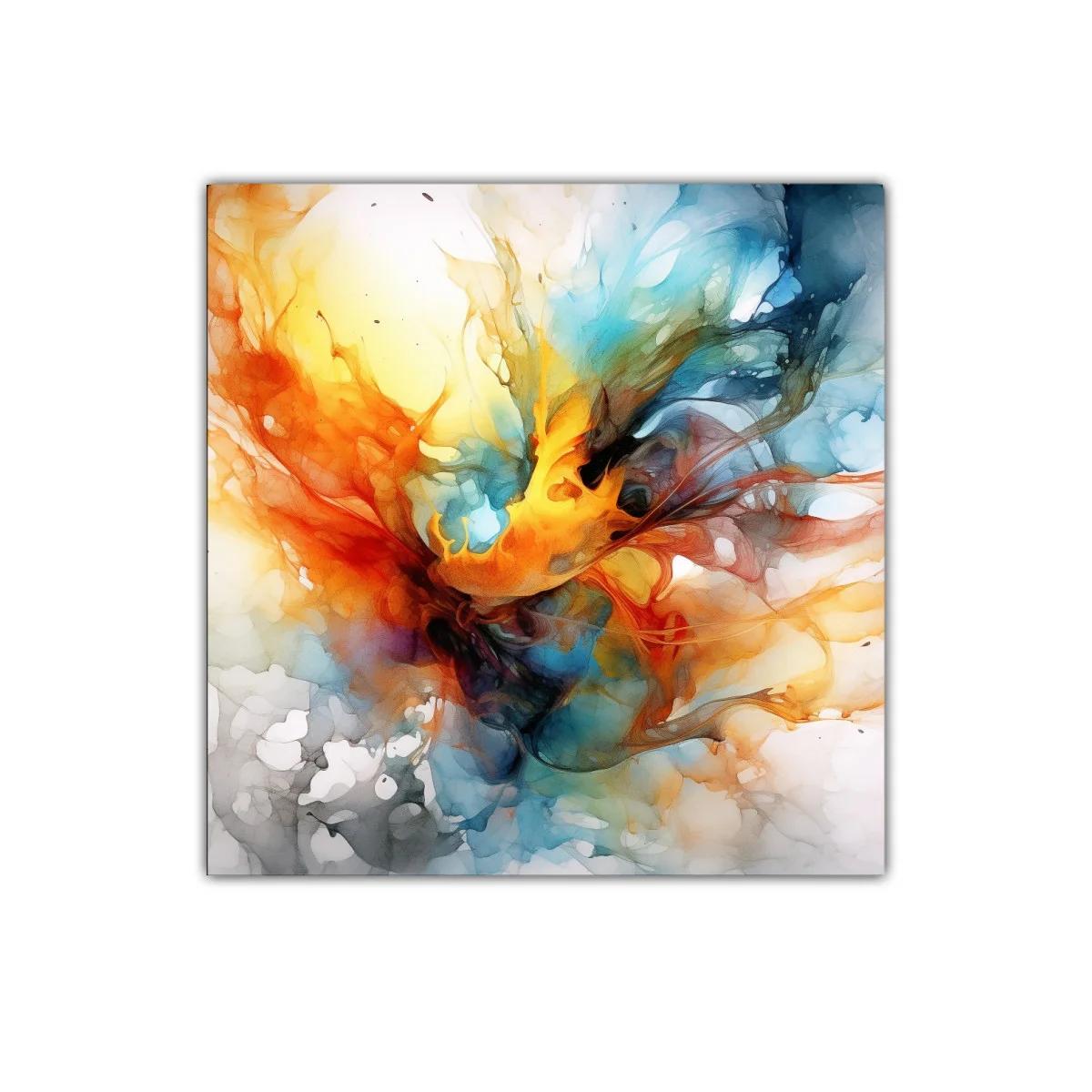 Cuadro abstracto de explosión de colores vibrantes y dinámica — imagen principal
