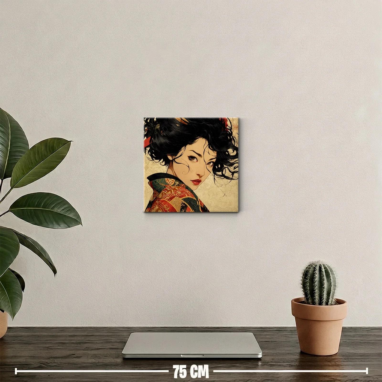 Retrato de mujer con kimono tradicional y mirada intensa — miniatura 2
