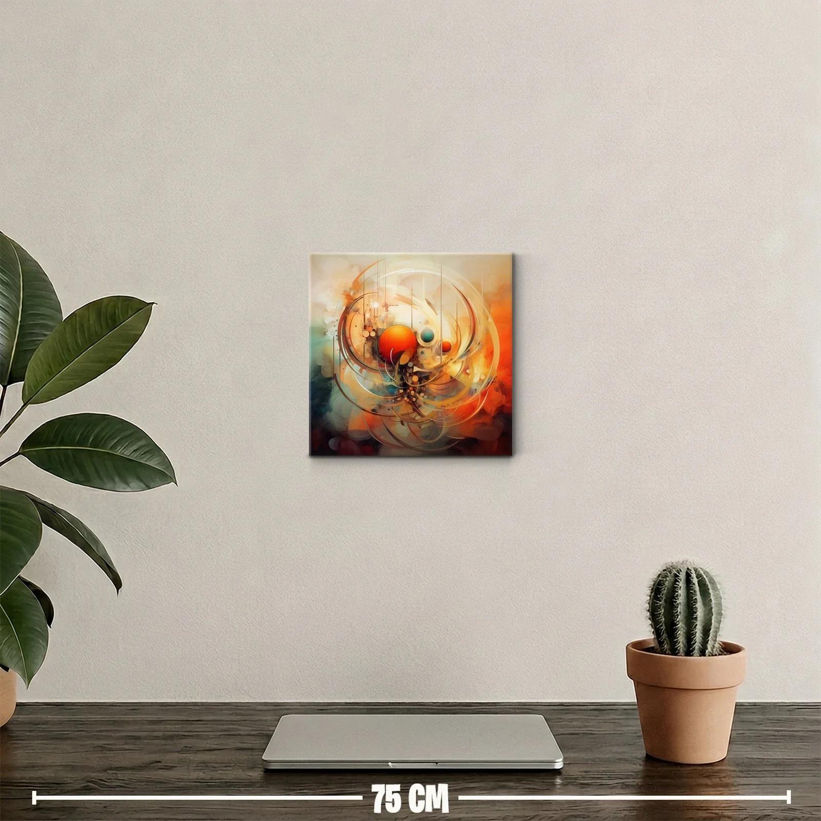 Composición abstracta con esferas cálidas y dinámicas — miniatura 2