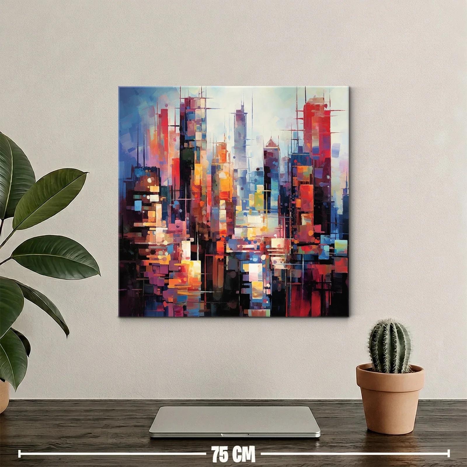 Ciudad vibrante con tonos cálidos y fríos contrastantes — miniatura 2