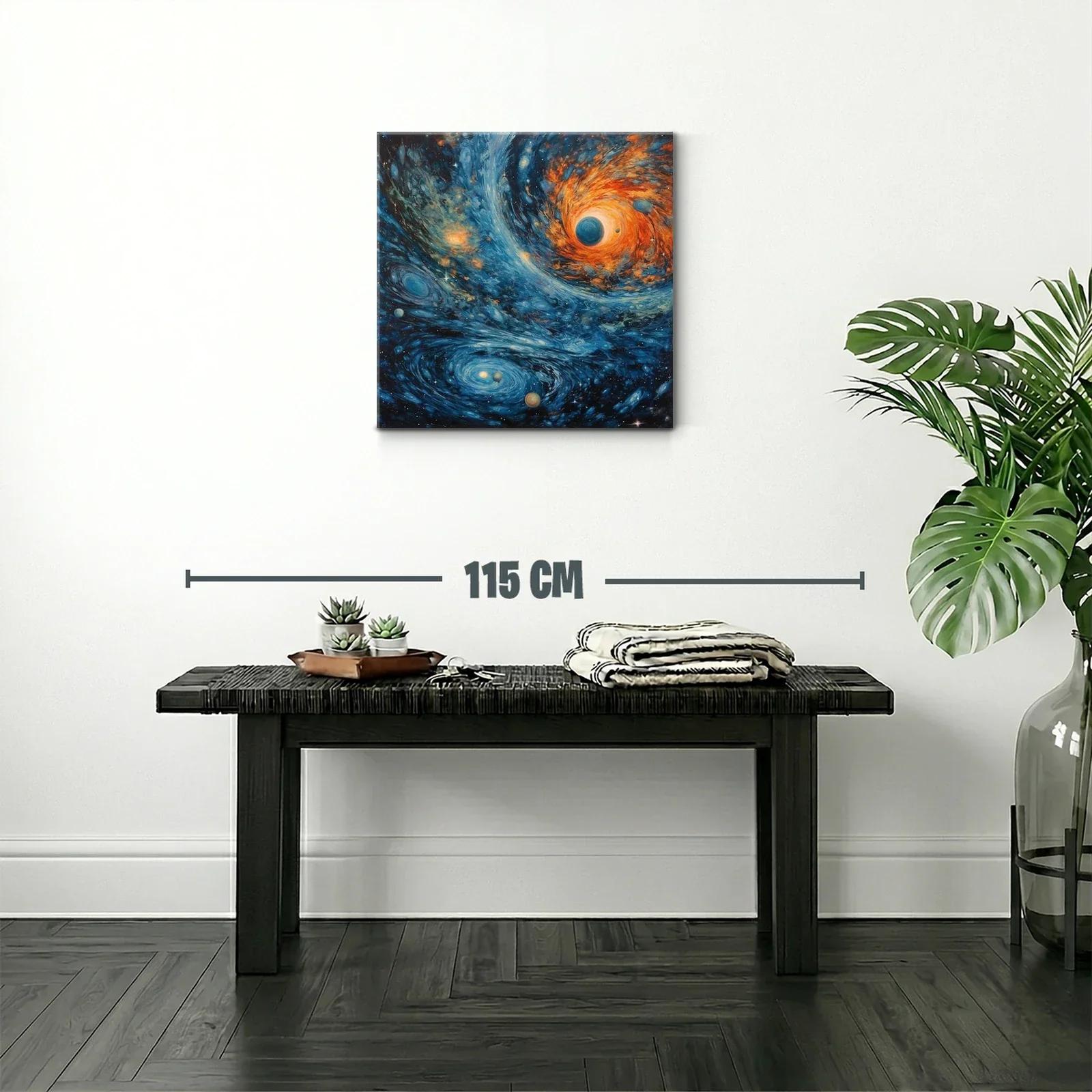 Cuadro Cósmico con Galaxias y Planetas en Movimiento — miniatura 2