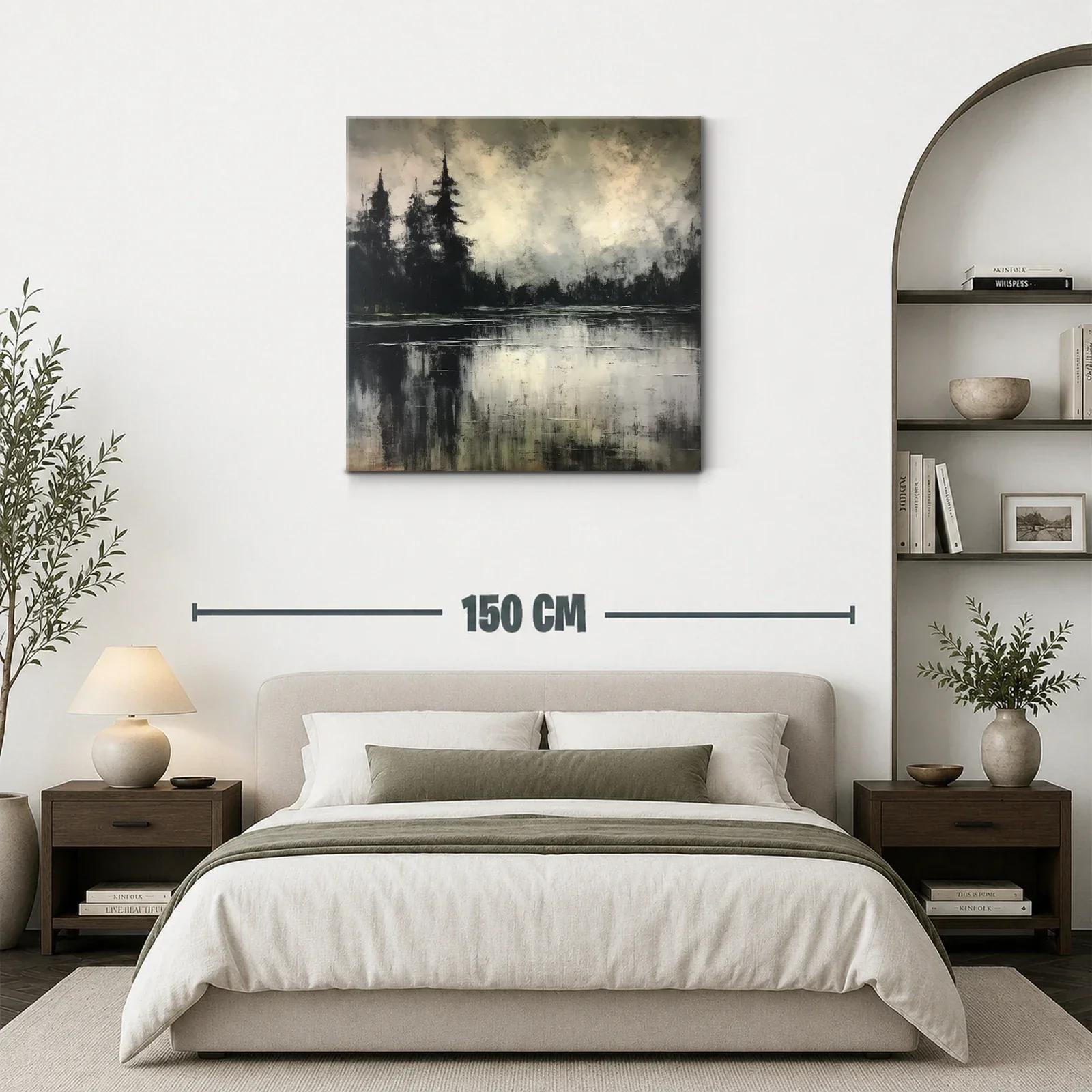 Paisaje abstracto con reflejos en tonos neutros y negros — miniatura 3