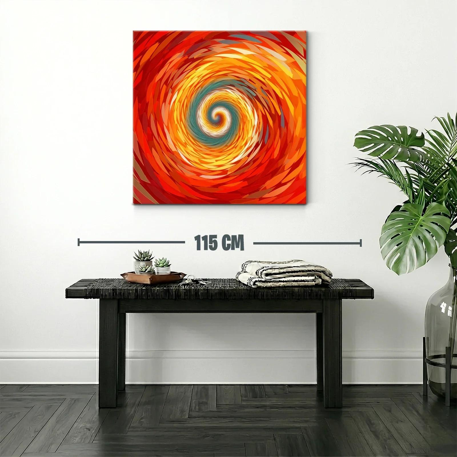Cuadro abstracto espiral en tonos cálidos y contrastes suaves — miniatura 2