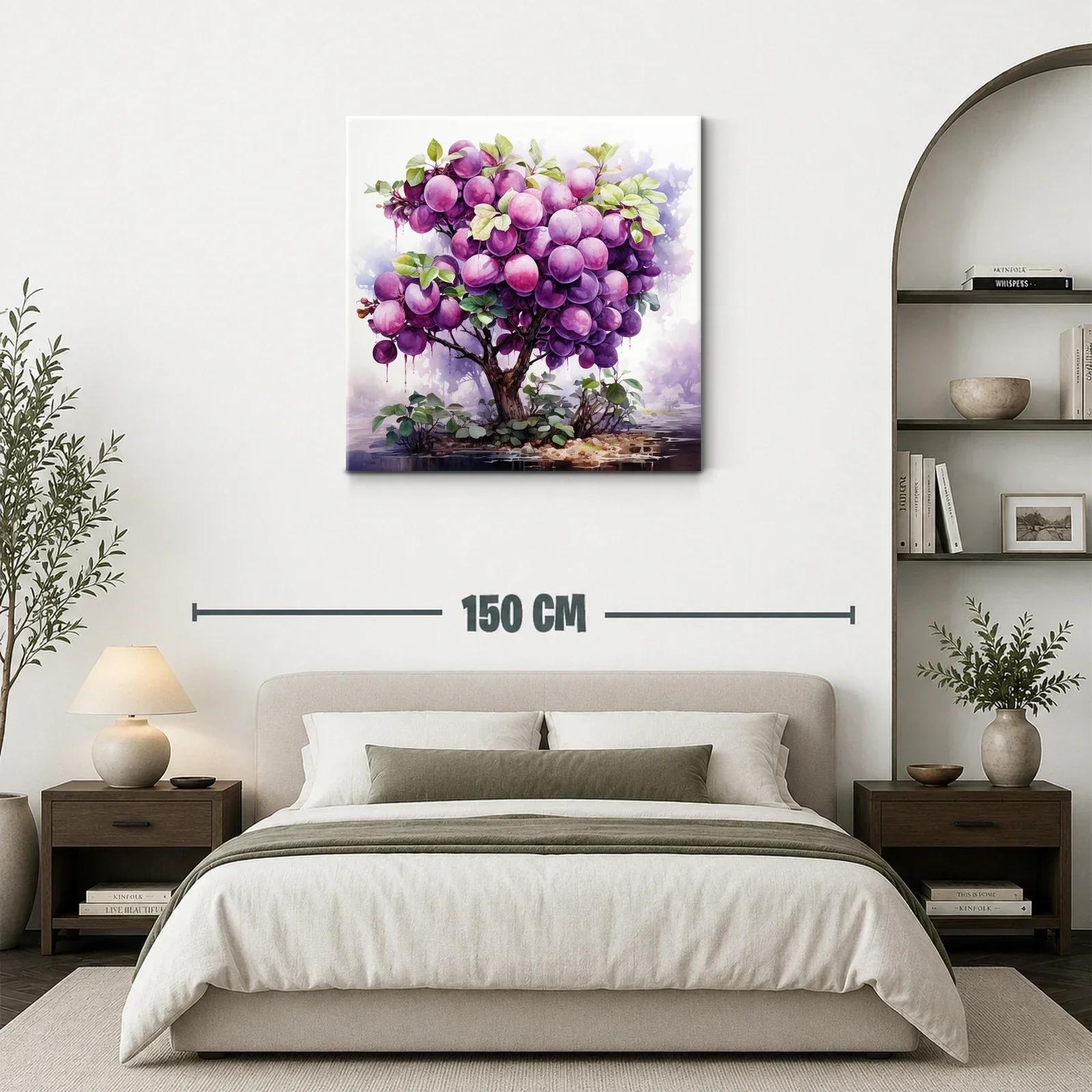 Árbol Frutal con Esferas Violetas en Paisaje Místico — miniatura 3