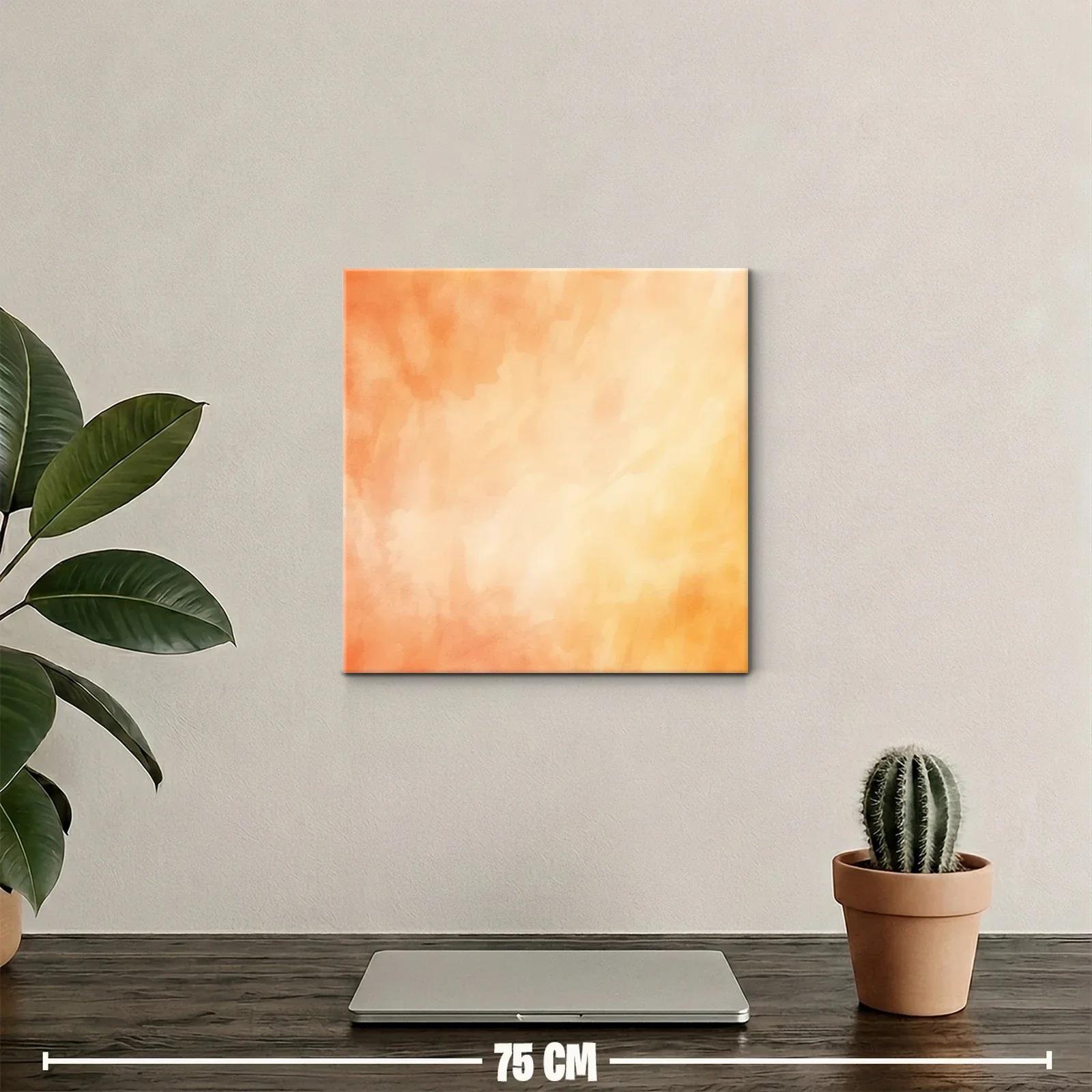 Cuadro abstracto en tonos cálidos naranja y beige — miniatura 2