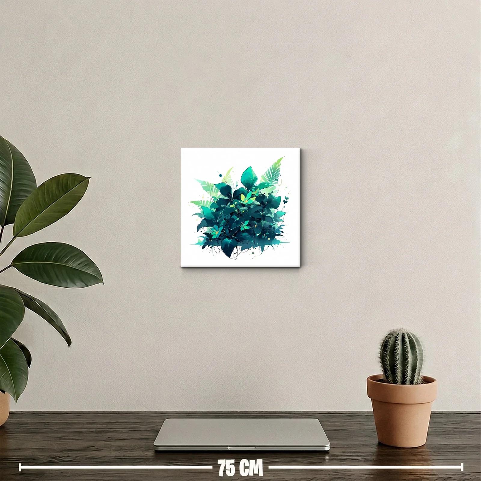 Cuadro decorativo con vibrantes hojas verdes tropicales — miniatura 2