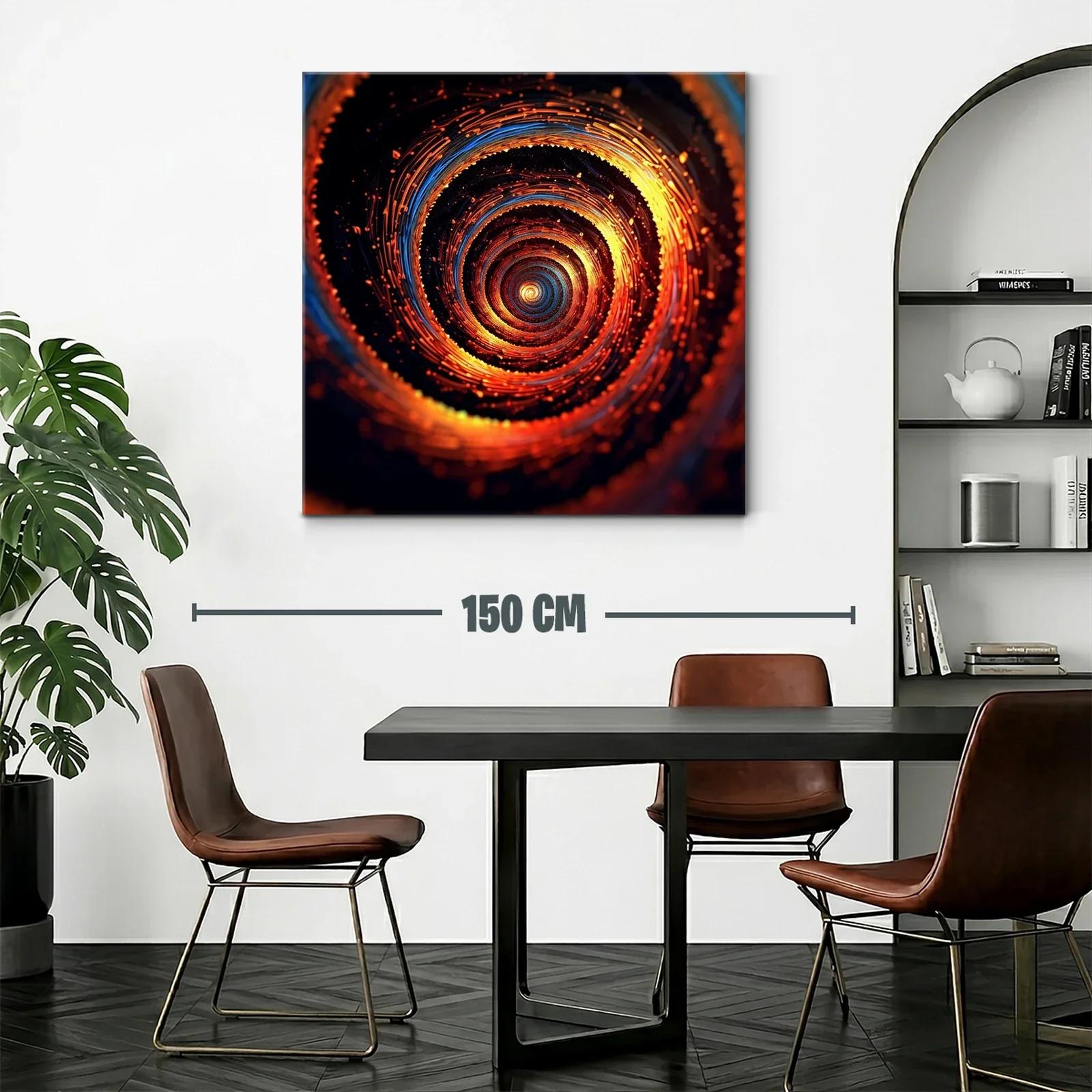 Arte abstracto espiral con vibrantes tonos cálidos y fríos — miniatura 2