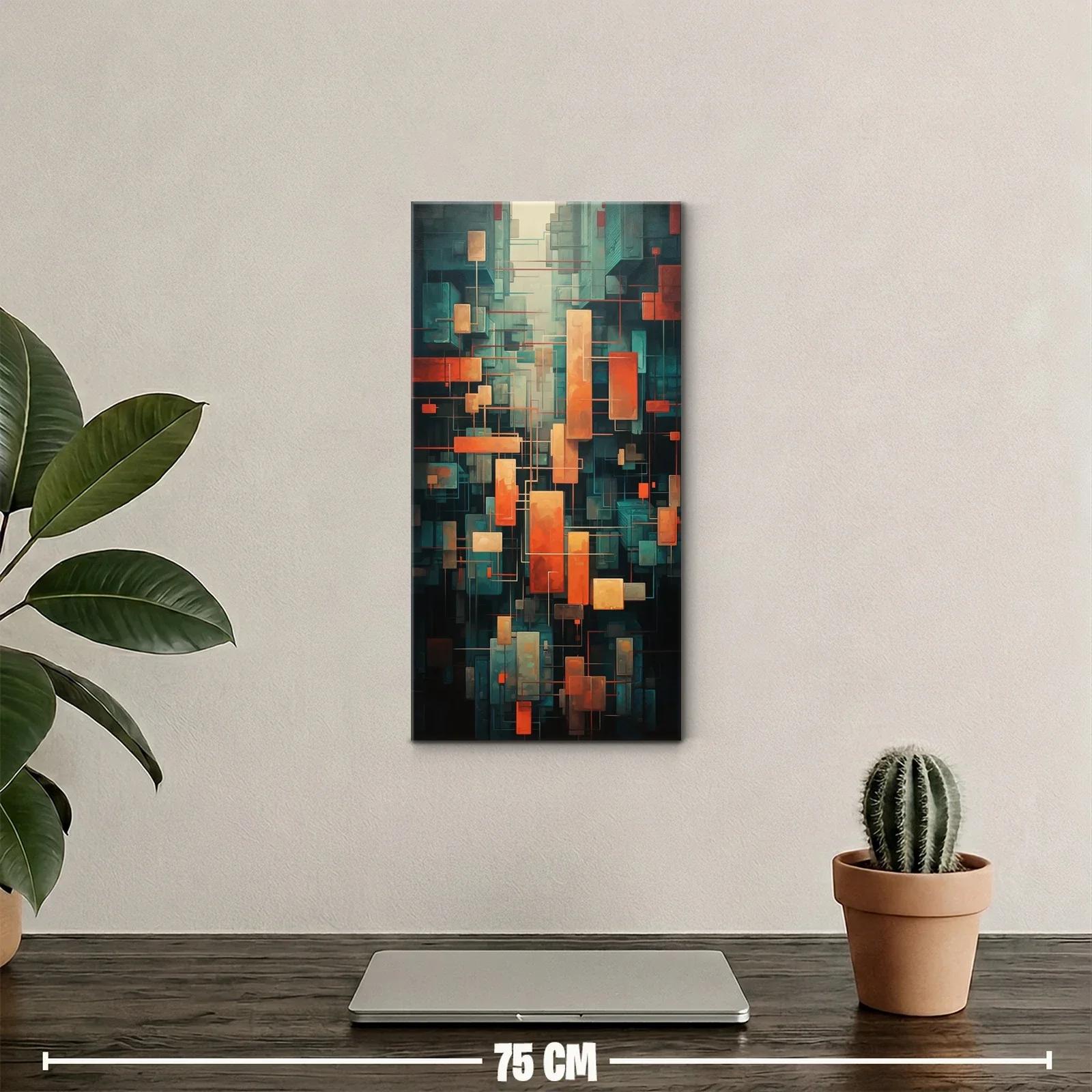 Cuadro composición geométrica abstracta de rectángulos en capas — miniatura 2