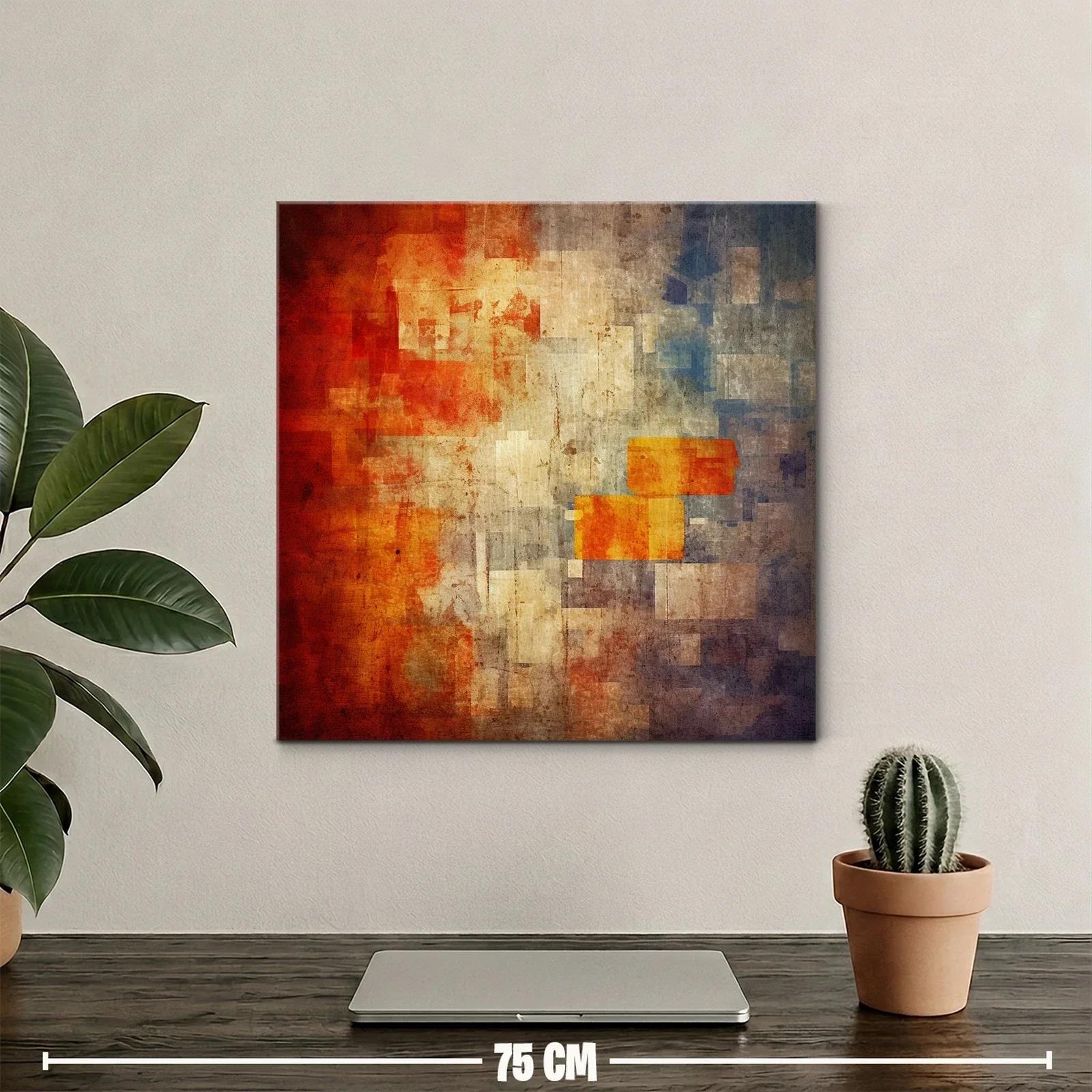 Composición abstracta en tonos cálidos y fríos contrastantes — miniatura 2
