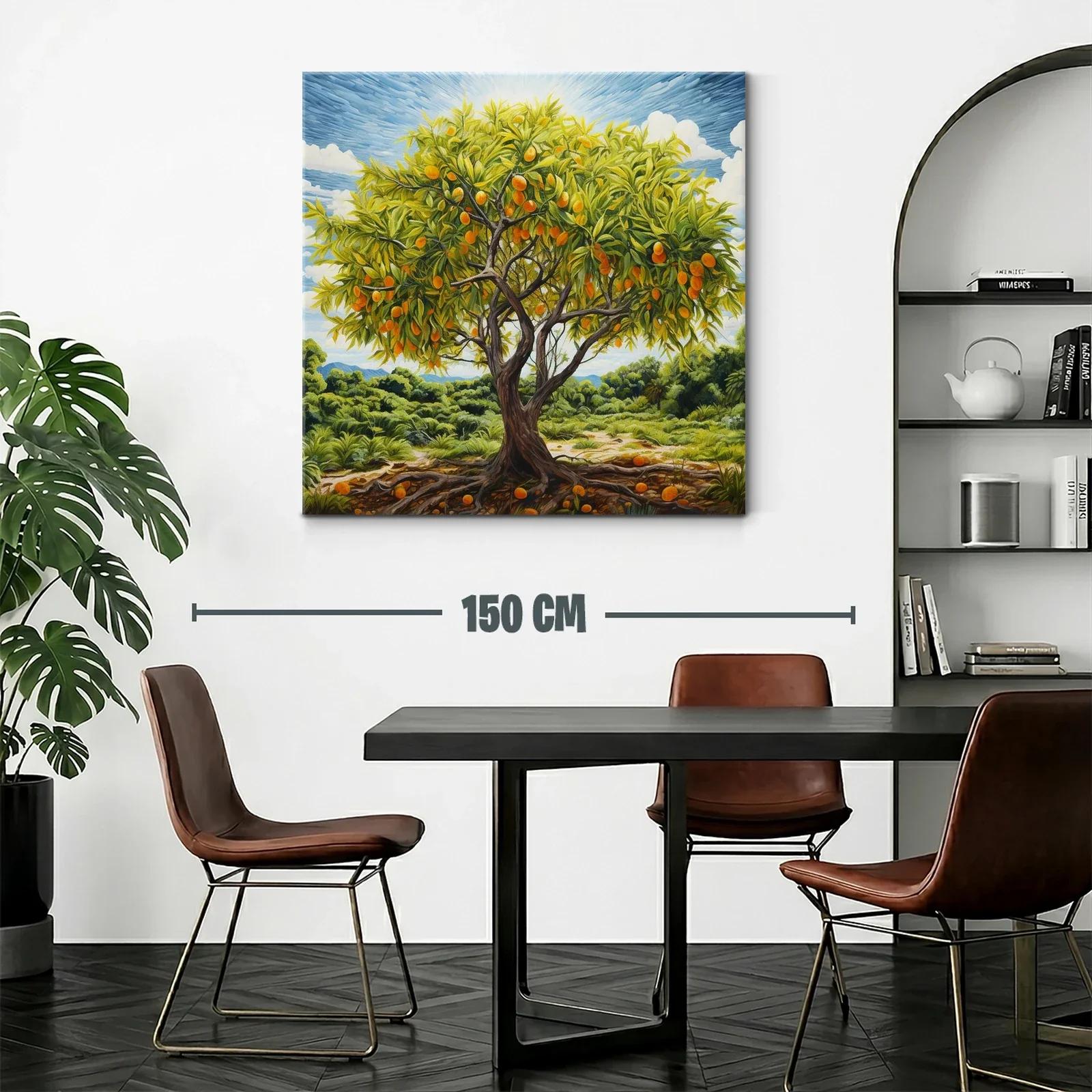 Árbol frutal con naranjas bajo un cielo azul vibrante — miniatura 2