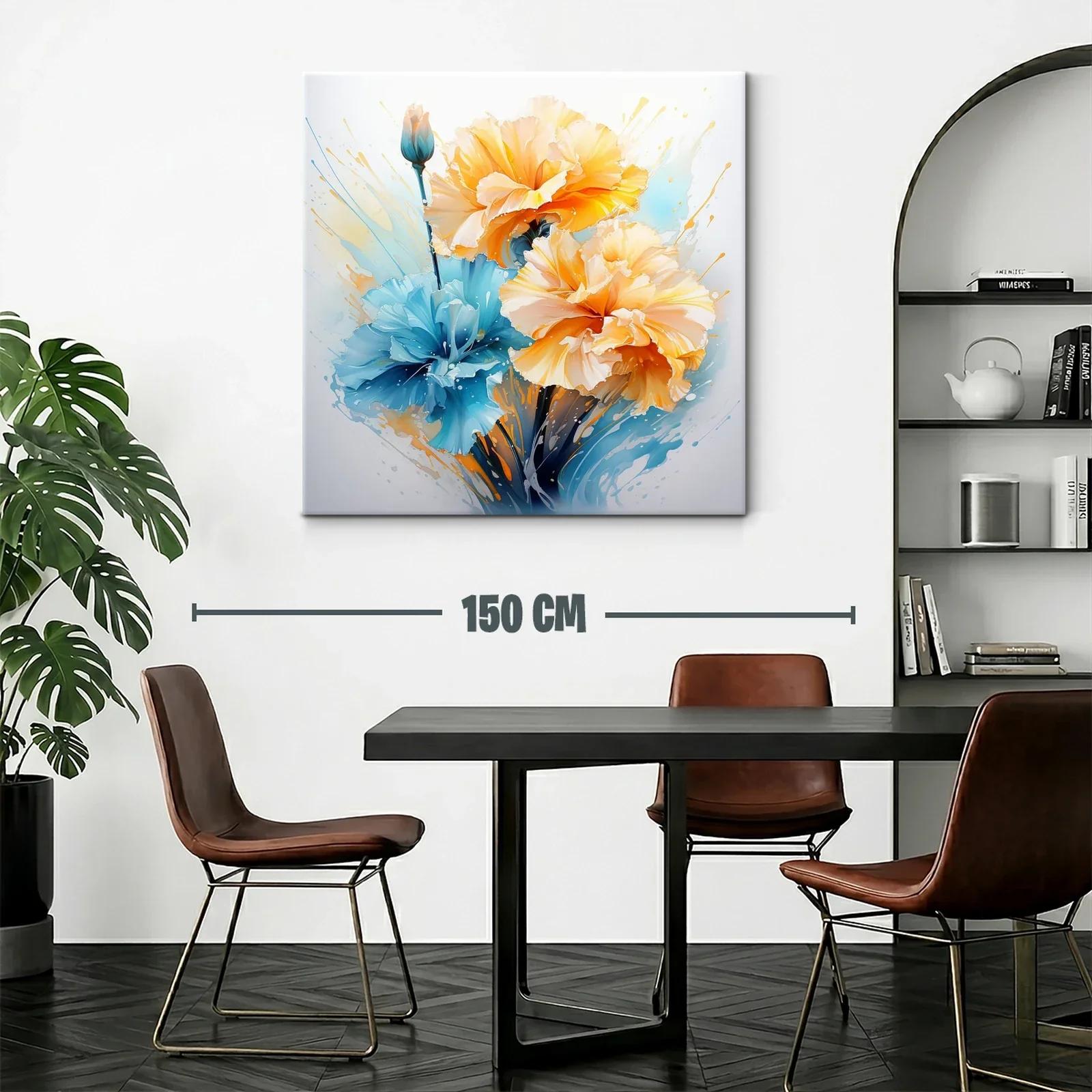 Flores vibrantes en tonos azul y amarillo cálido — miniatura 2