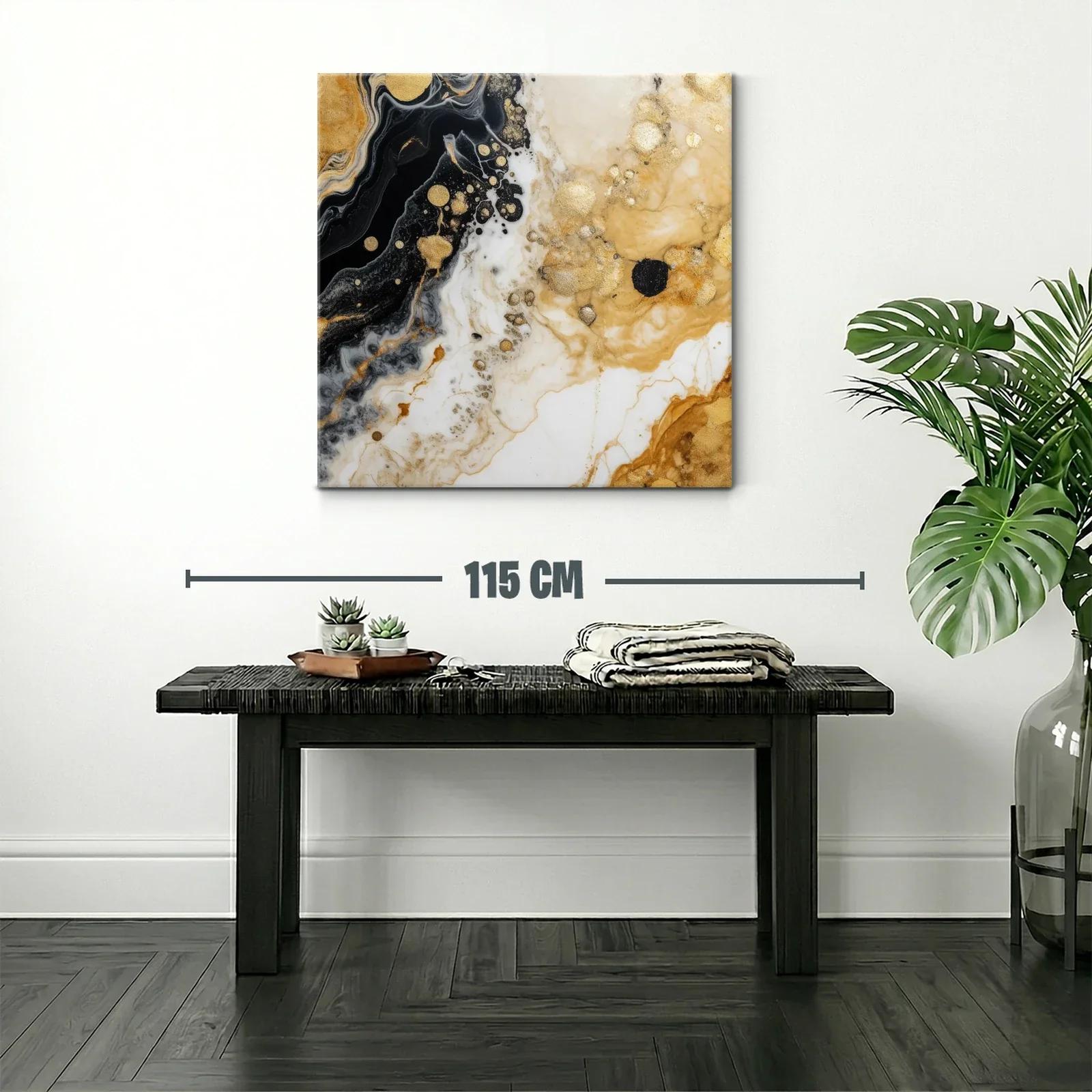 Arte abstracto de vetas doradas y contrastes intensos — miniatura 2