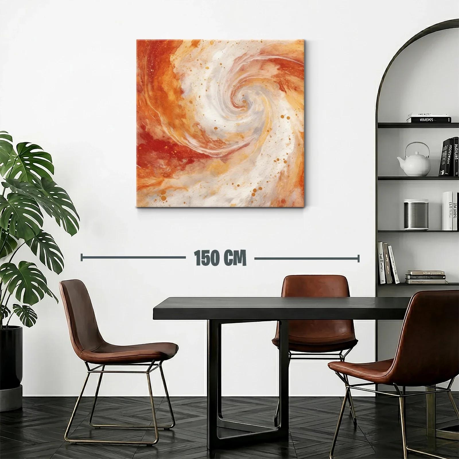 Cuadro abstracto en espiral con tonos cálidos y vibrantes — miniatura 2