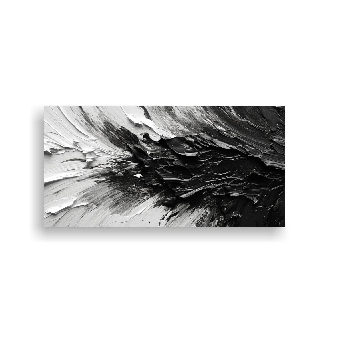 Cuadro abstracción en blanco y negro con textura empastada — imagen principal