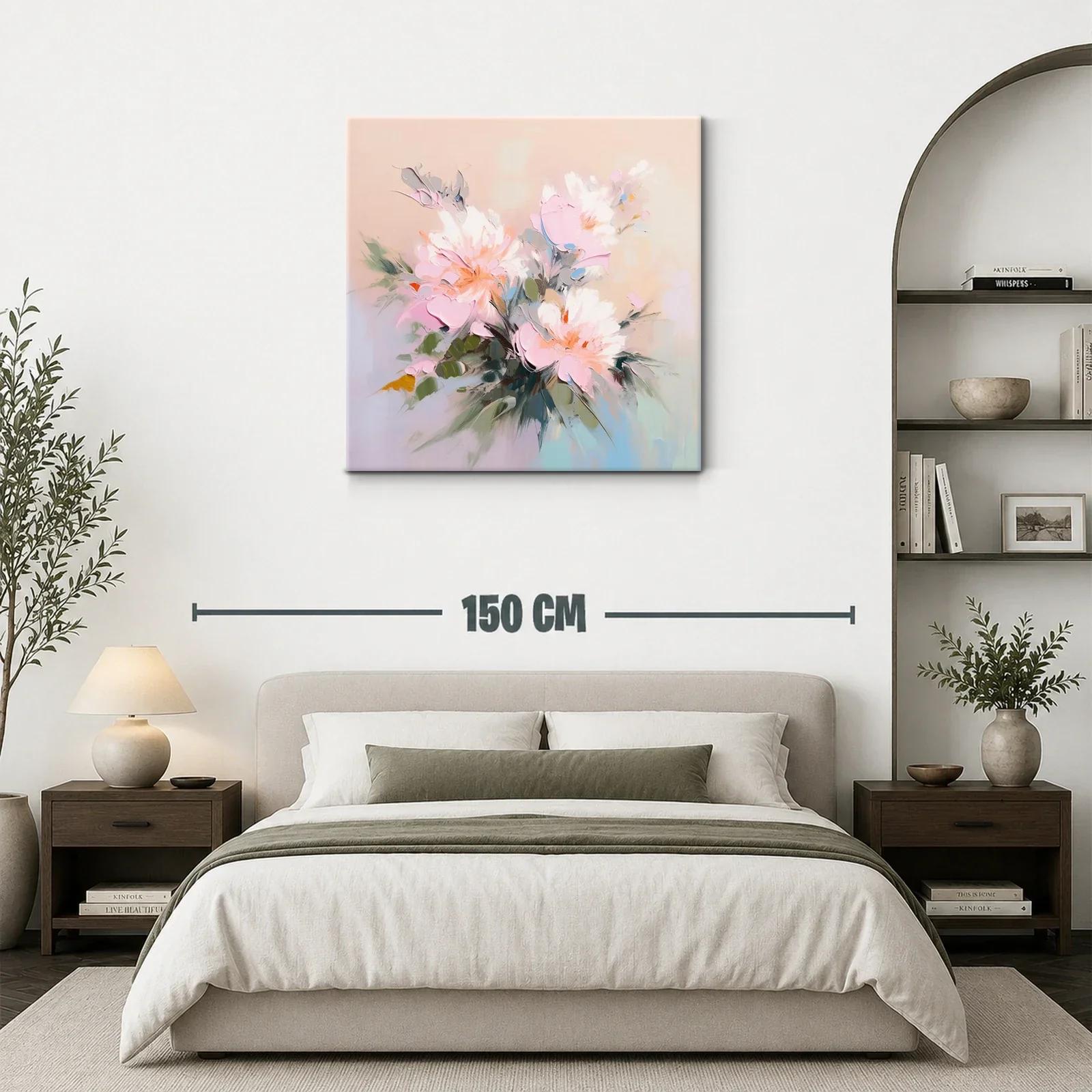 Cuadro floral con tonos pastel y pinceladas suaves — miniatura 3