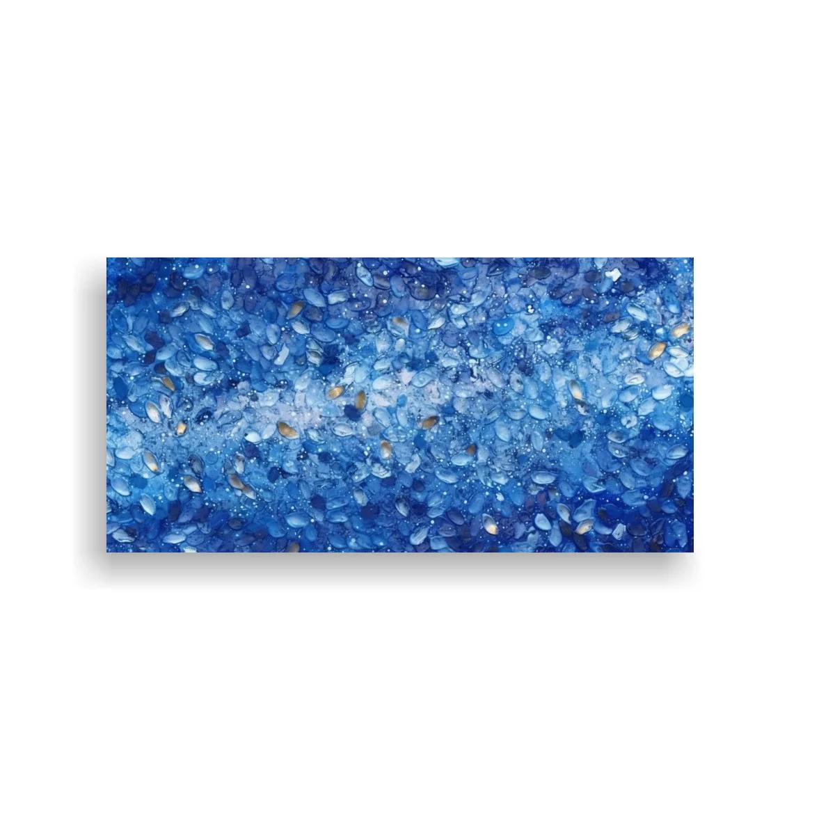 Cuadro textura abstracta de pétalos azules — imagen principal